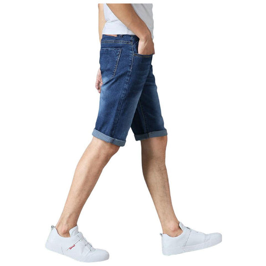 MENS SLIM FIT DENIM SHORTS CASUAL VINTAGE STRETCH COTTON BLUE JEAN SHORTS SUMMER SKINNY FIT MENSWEAR PANTS