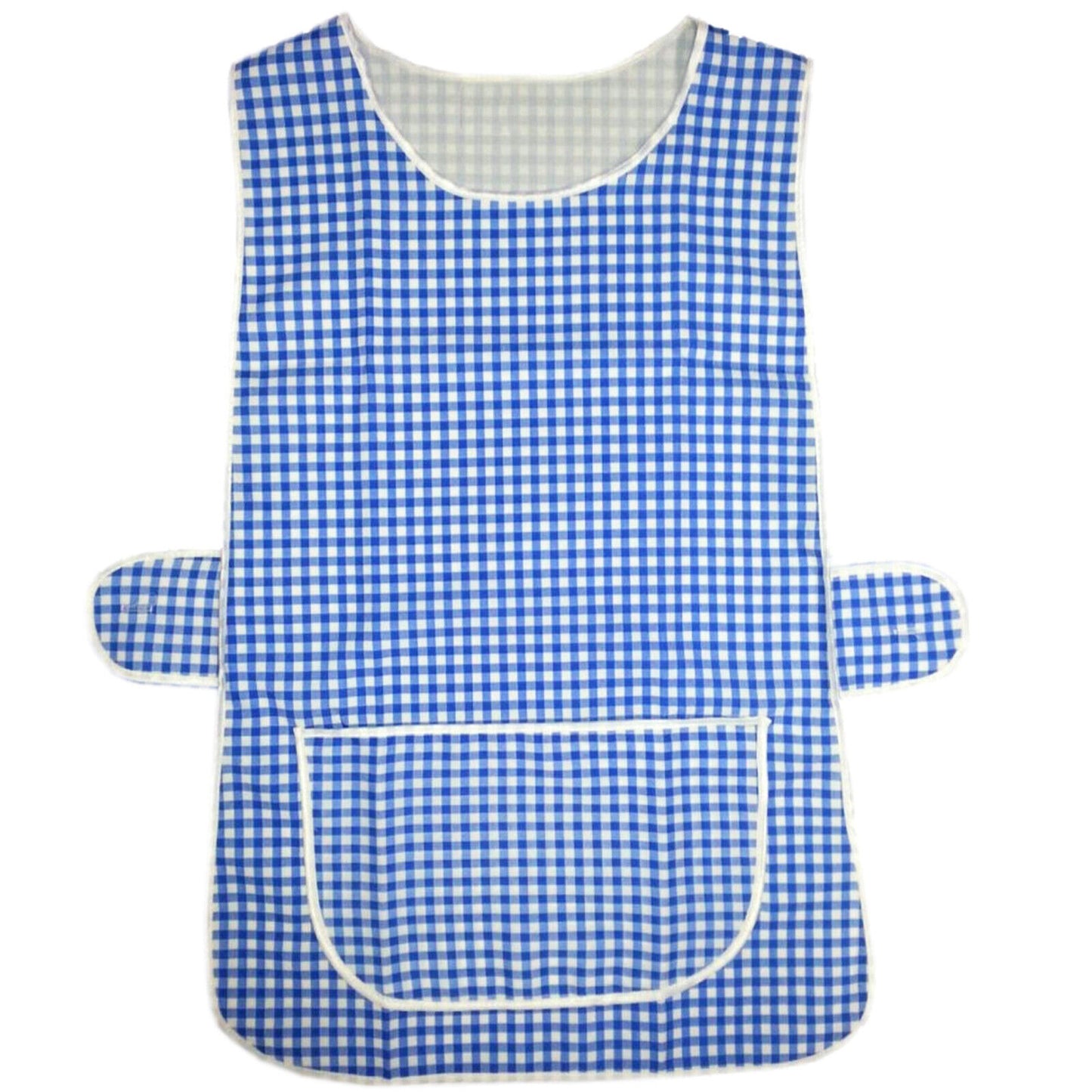 WHITE PIPING TABARD LADIES WOMEN APRON OVERALL KITCHEN CATERING CLEANING BAR TABBARD