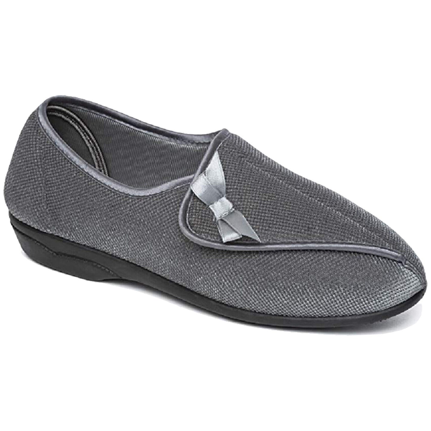 DR KELLER WOMENS SLIPPERS LADIES WIDE FIT CUSHIONED WARM ADJUSTABLE FLEECE SHOE (Wide Fit, Women)