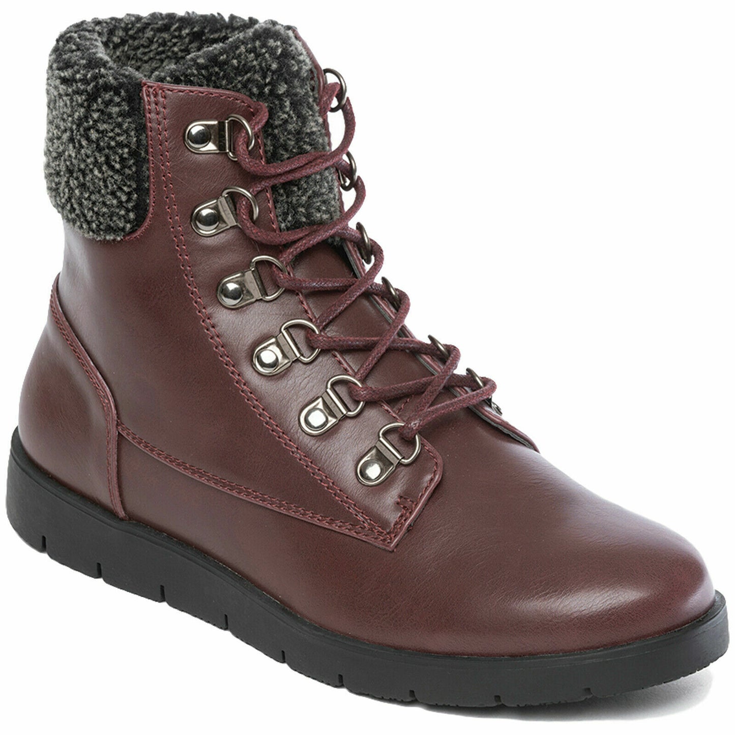 WOMENS ANKLE BOOTS HIGH TOP SNEAKERS TRAVEL TRIP HIKING LACES FUR LINED SHOES Travel, Hiking, & Everyday Wear in Style