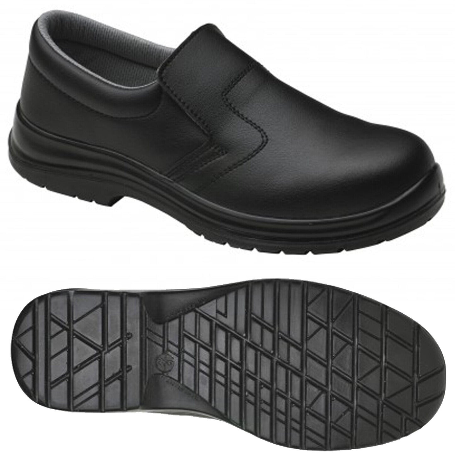 Mens Food X Hygiene Anti Slip On Lightweight Safety Shoes Steel Toe Cap Medical