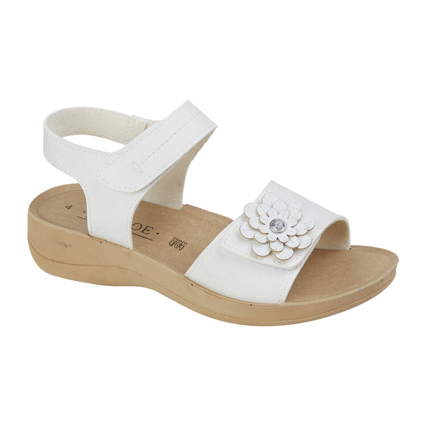 WOMENS LADIES SANDALS TOUCH FASTENING SUMMER DIAMANTE ANKLE STRAP CASUAL SHOES | Summer Sparkle & Comfort