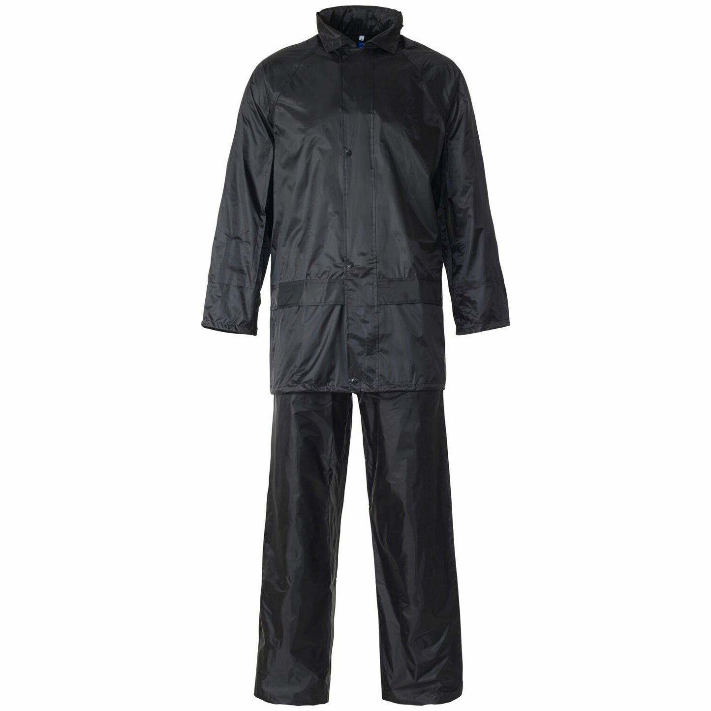 MENS HOODED WATERPROOF RAINSUIT PVC OVERALL DARK COLOUR WORKWEAR RAIN WEAR SAFETY CLOTHING FULL SUIT WET WEATHER GEAR OUTDOOR