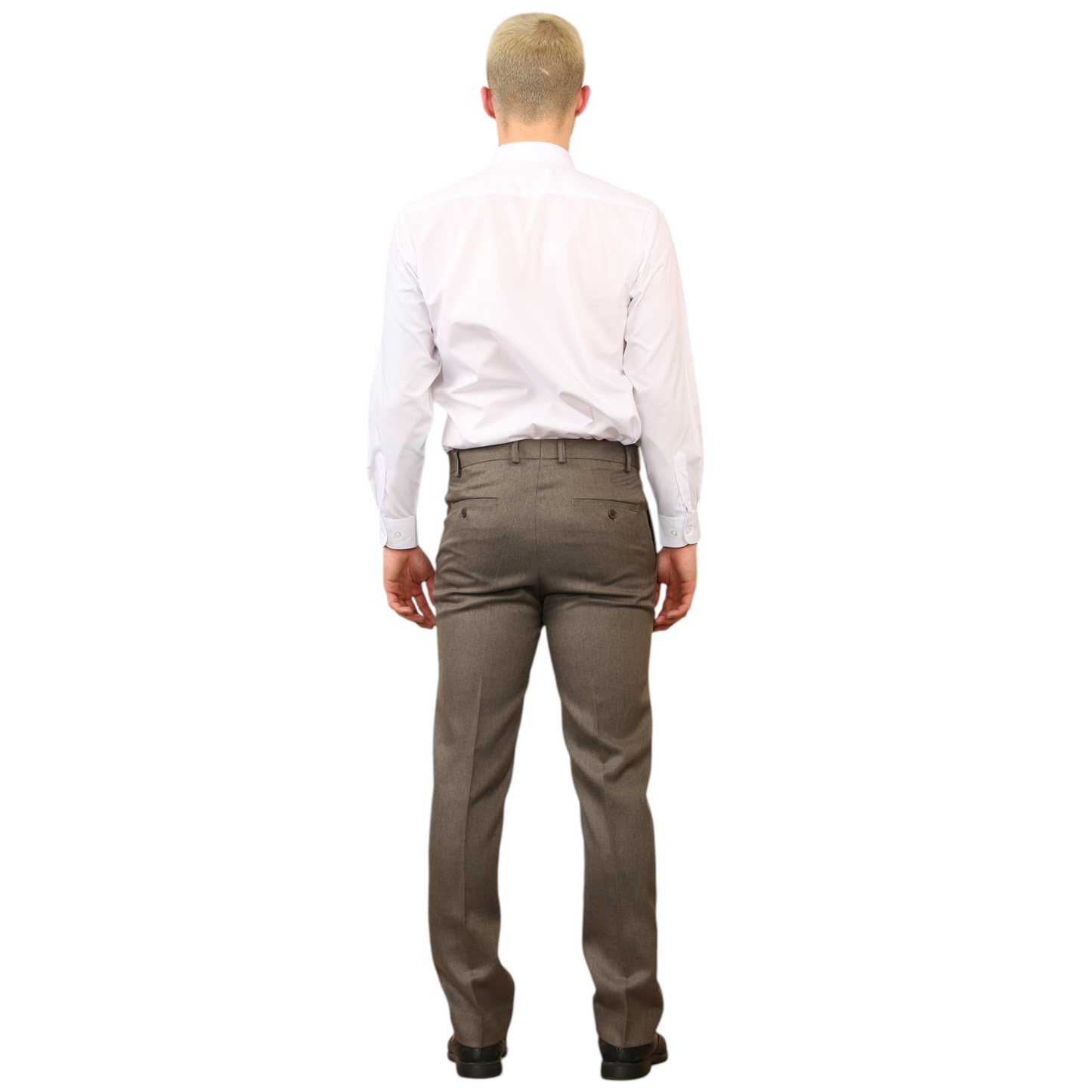 \MENS PLUS SIZE FORMAL TROUSERS ELASTIC WAIST DRESS PANTS FLAT FRONT STRAIGHT LEG BELTED ADJUSTABLE WORK OFFICE BUSINESS POCKETS UK SIZE 42 TO 50 INCH