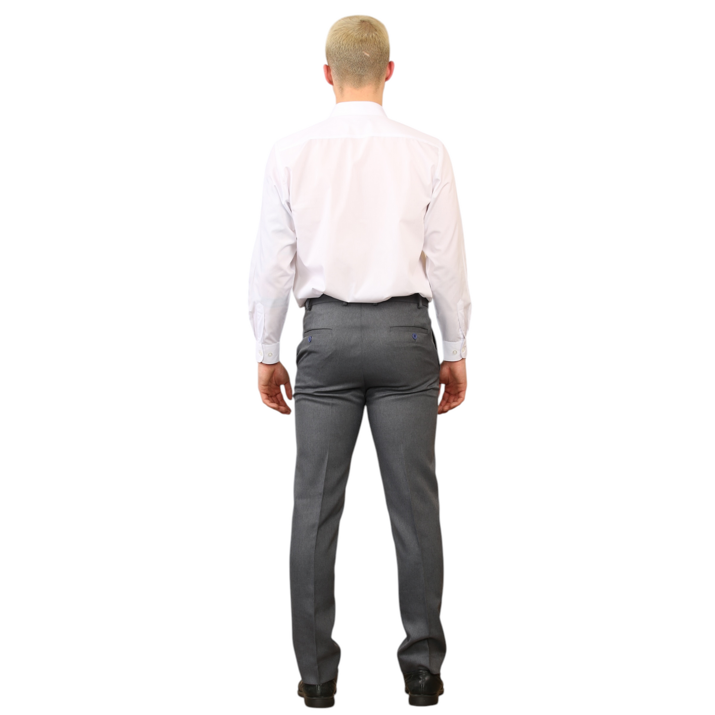 Mens Formal Elastic Waist Trouser Casual Business Office Work Home Adjustable Waist Belted Smart Dress Pants Straight Leg Flat Front Everpress Pockets Waist Sizes UK 30 Inch to UK 40 Inches