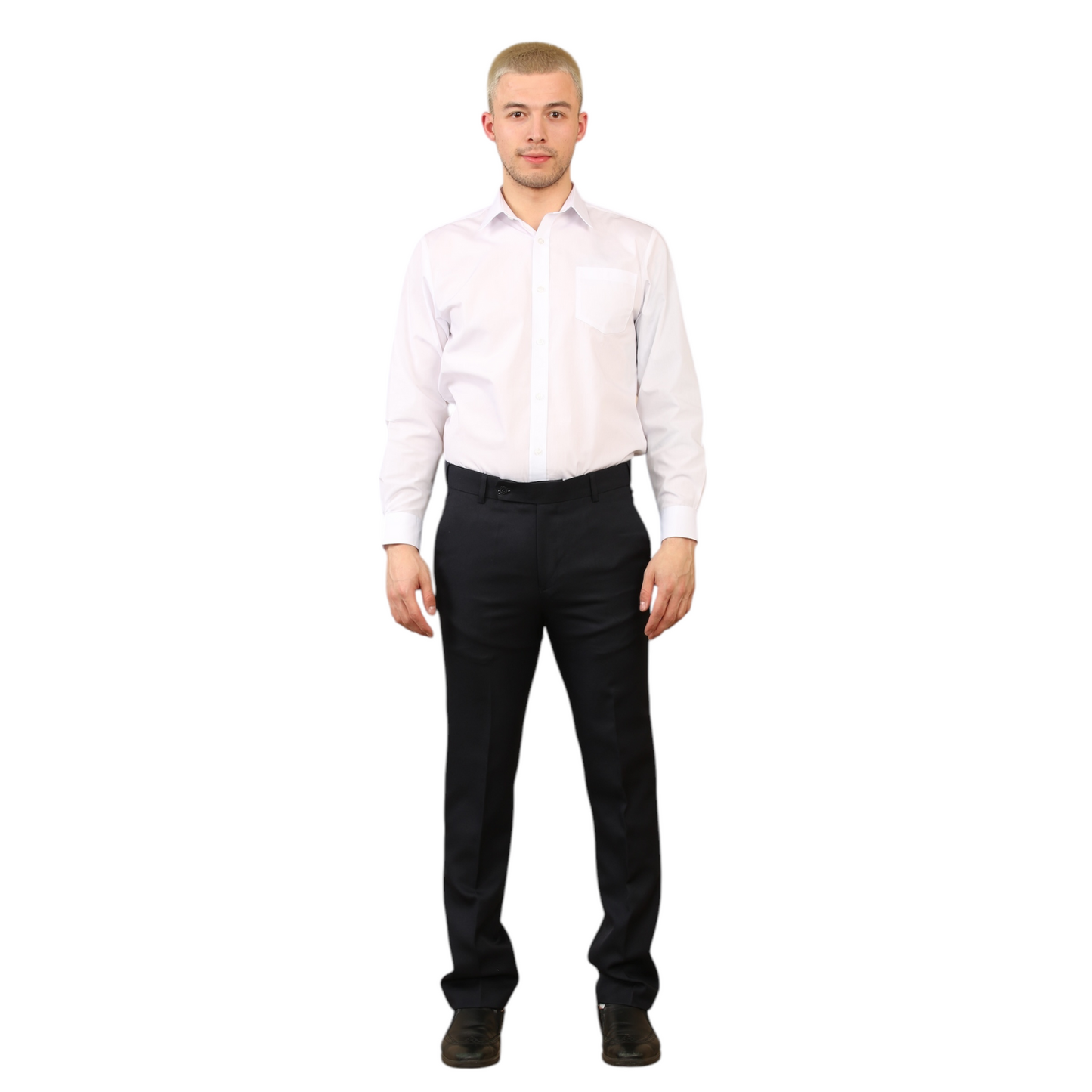 \MENS PLUS SIZE FORMAL TROUSERS ELASTIC WAIST DRESS PANTS FLAT FRONT STRAIGHT LEG BELTED ADJUSTABLE WORK OFFICE BUSINESS POCKETS UK SIZE 42 TO 50 INCH