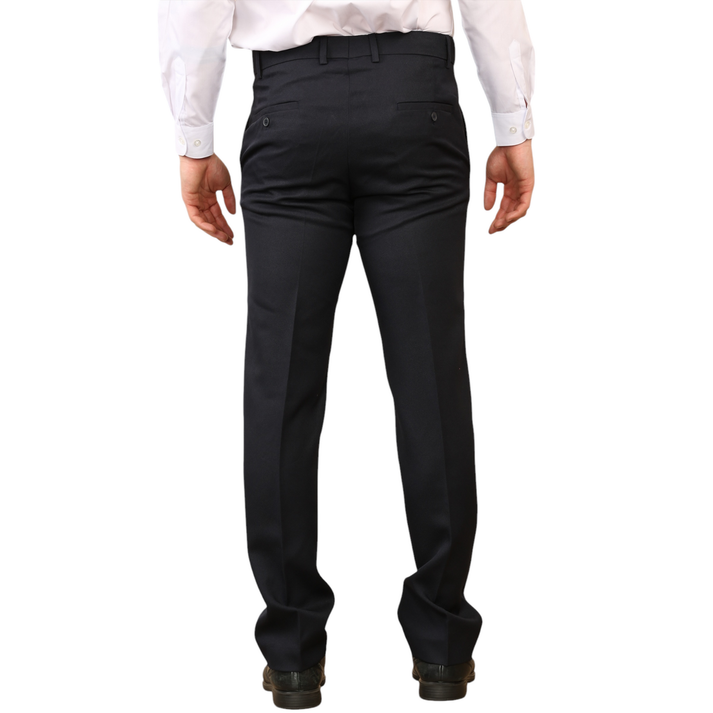 \MENS PLUS SIZE FORMAL TROUSERS ELASTIC WAIST DRESS PANTS FLAT FRONT STRAIGHT LEG BELTED ADJUSTABLE WORK OFFICE BUSINESS POCKETS UK SIZE 42 TO 50 INCH