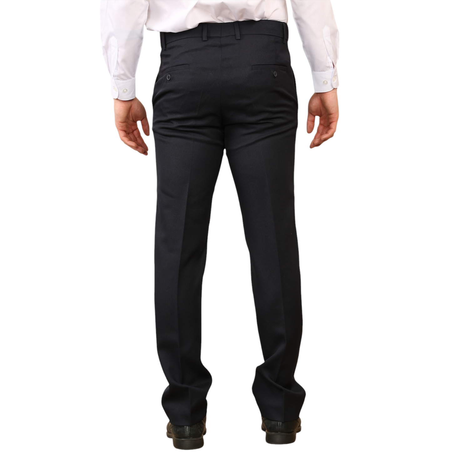 Mens Formal Elastic Waist Trouser Casual Business Office Work Home Adjustable Waist Belted Smart Dress Pants Straight Leg Flat Front Everpress Pockets Waist Sizes UK 30 Inch to UK 40 Inches