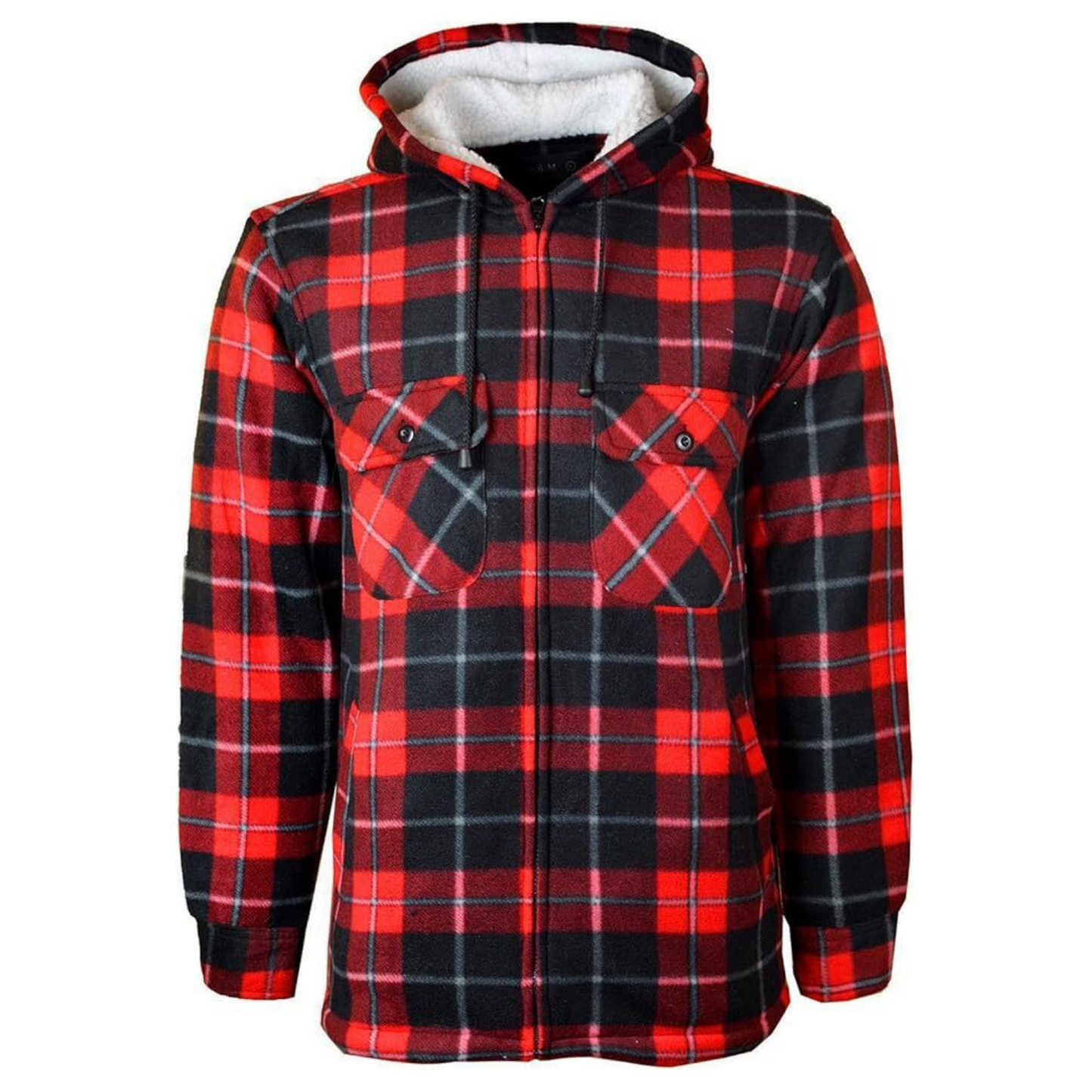 MENS PADDED LUMBERJACK HOODED SHIRT JACKET QUILTED CHECK FLANNEL FUR FLEECE LINED THERMAL WINTER COAT WARM CASUAL WORKWEAR OUTERWEAR