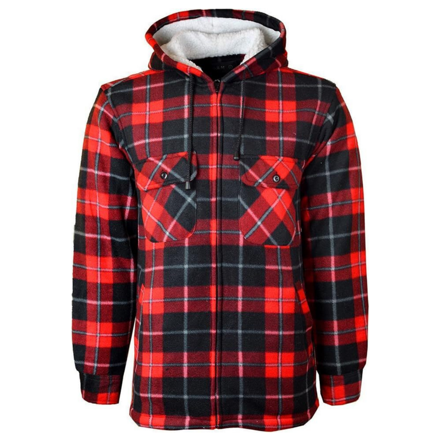 MENS PADDED LUMBERJACK HOODED SHIRT JACKET QUILTED CHECK FLANNEL FUR FLEECE LINED THERMAL WINTER COAT WARM CASUAL WORKWEAR OUTERWEAR