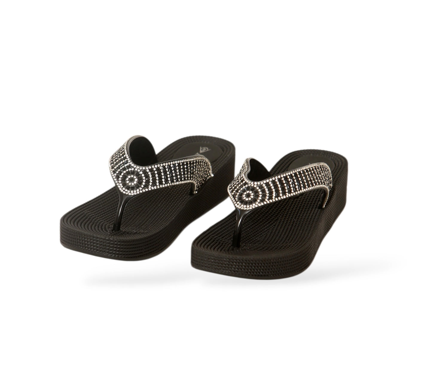 DUNLOP WOMENS SUMMER FLIP FLOPS LOW WEDGE CUSHIONED SLIP ON SANDALS COMFORT BEACH SHOES LIGHTWEIGHT FOOTWEAR