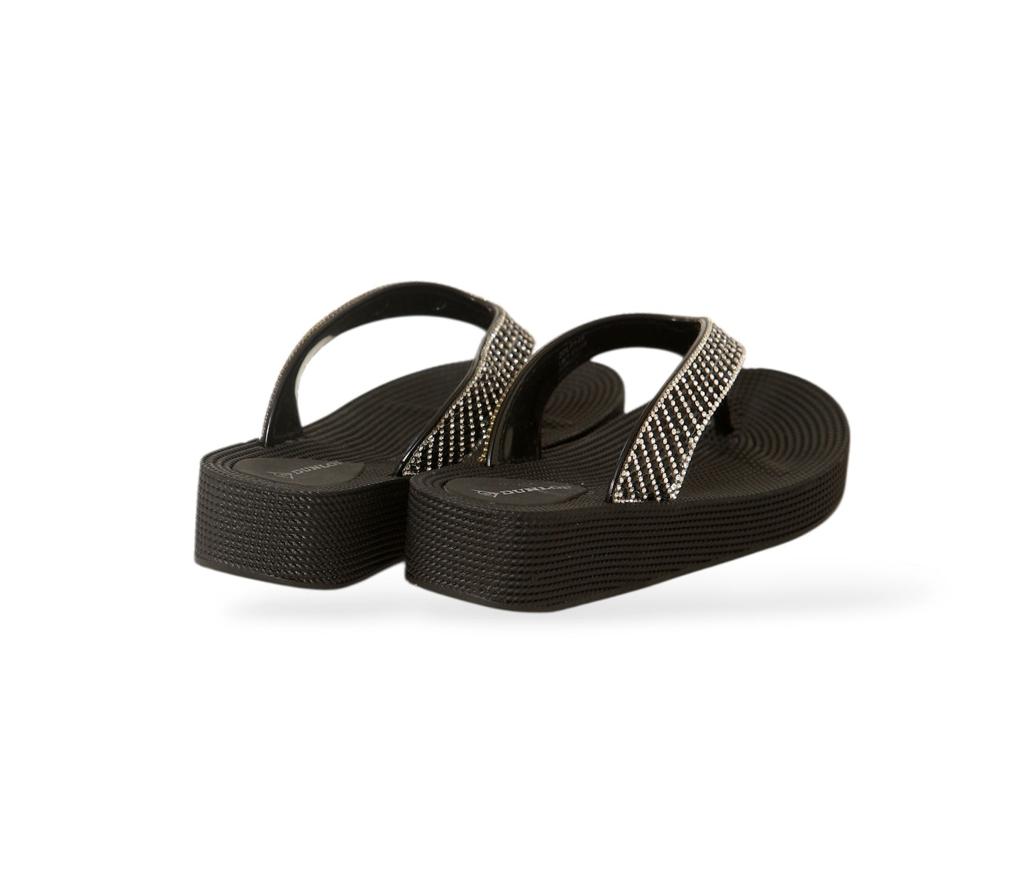 DUNLOP WOMENS SUMMER FLIP FLOPS LOW WEDGE CUSHIONED SLIP ON SANDALS COMFORT BEACH SHOES LIGHTWEIGHT FOOTWEAR