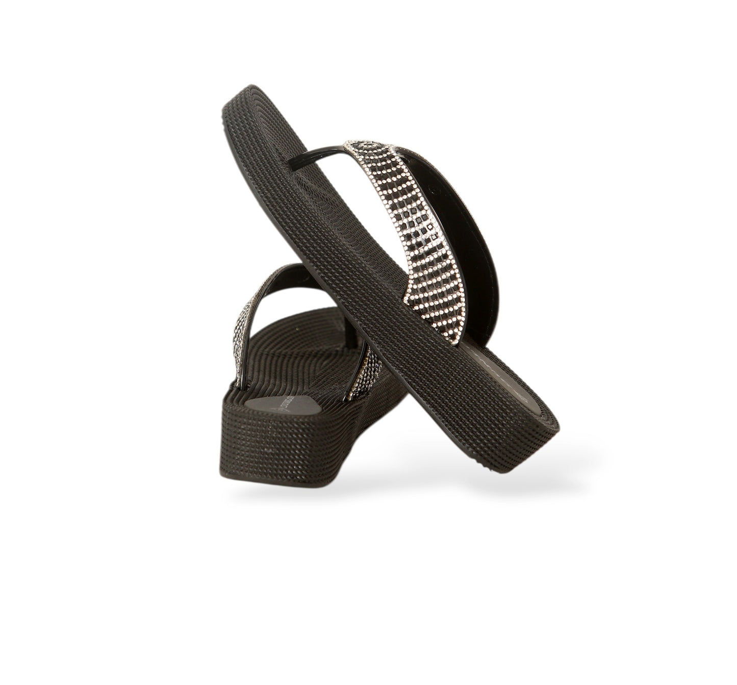 DUNLOP WOMENS SUMMER FLIP FLOPS LOW WEDGE CUSHIONED SLIP ON SANDALS COMFORT BEACH SHOES LIGHTWEIGHT FOOTWEAR