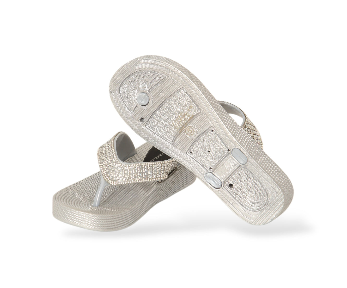 DUNLOP WOMENS SUMMER FLIP FLOPS LOW WEDGE CUSHIONED SLIP ON SANDALS COMFORT BEACH SHOES LIGHTWEIGHT FOOTWEAR