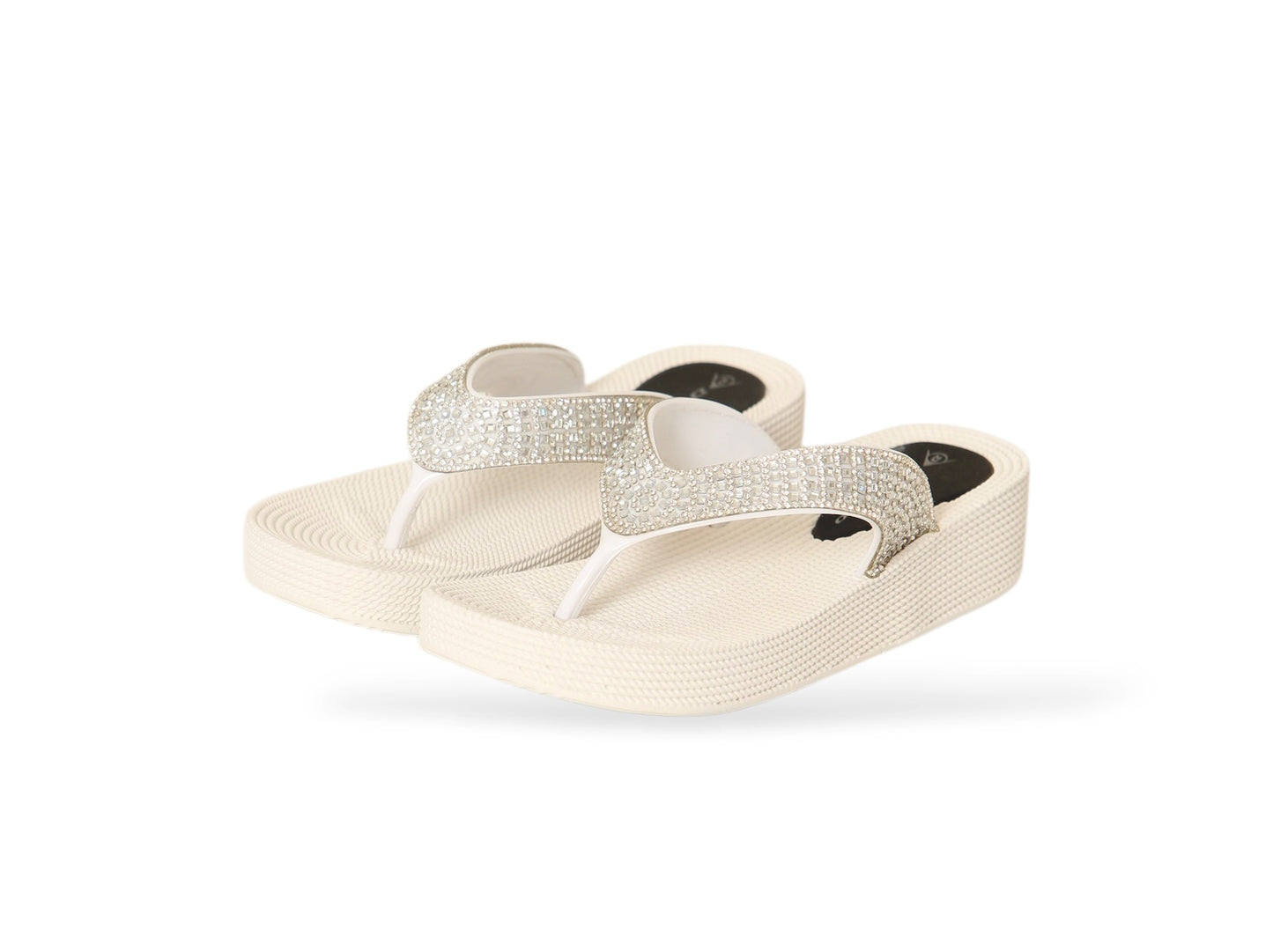 DUNLOP WOMENS SUMMER FLIP FLOPS LOW WEDGE CUSHIONED SLIP ON SANDALS COMFORT BEACH SHOES LIGHTWEIGHT FOOTWEAR