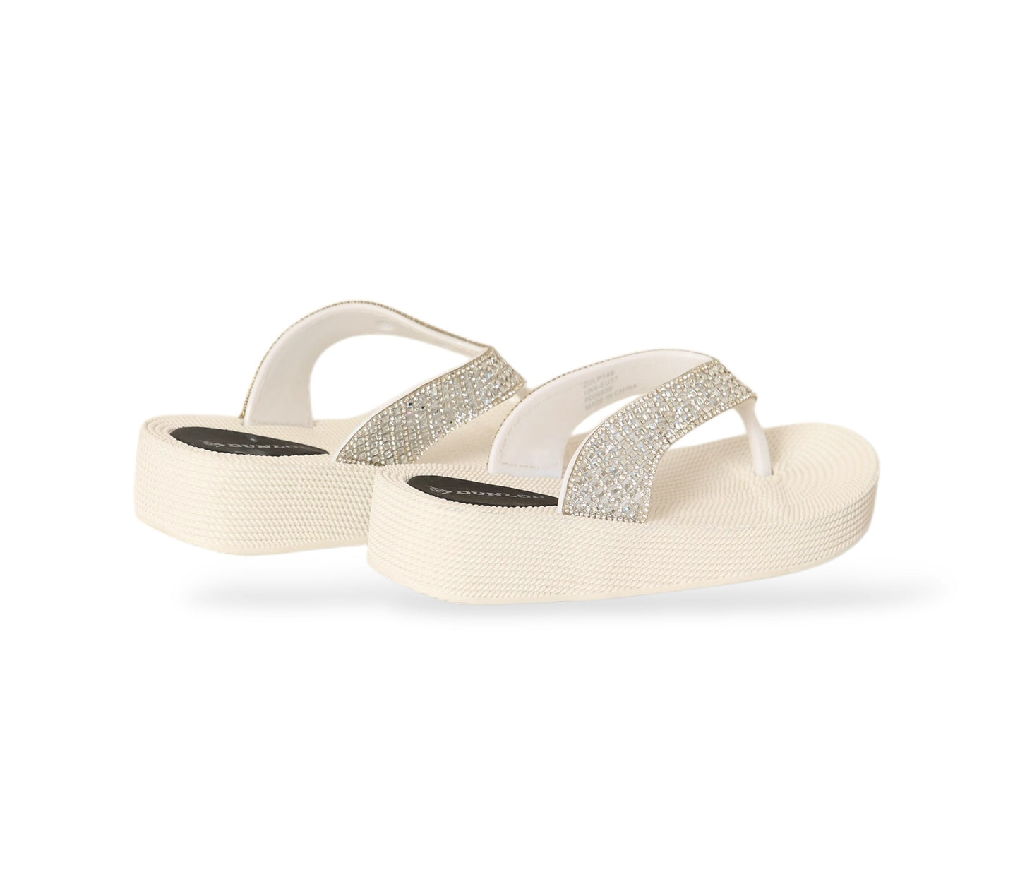 DUNLOP WOMENS SUMMER FLIP FLOPS LOW WEDGE CUSHIONED SLIP ON SANDALS COMFORT BEACH SHOES LIGHTWEIGHT FOOTWEAR