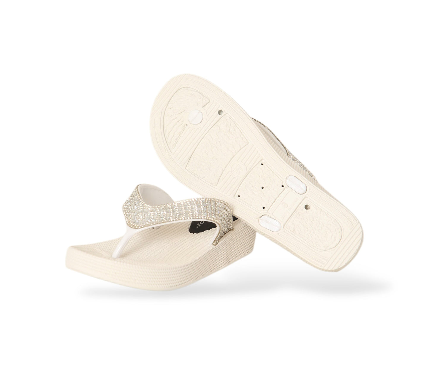 DUNLOP WOMENS SUMMER FLIP FLOPS LOW WEDGE CUSHIONED SLIP ON SANDALS COMFORT BEACH SHOES LIGHTWEIGHT FOOTWEAR