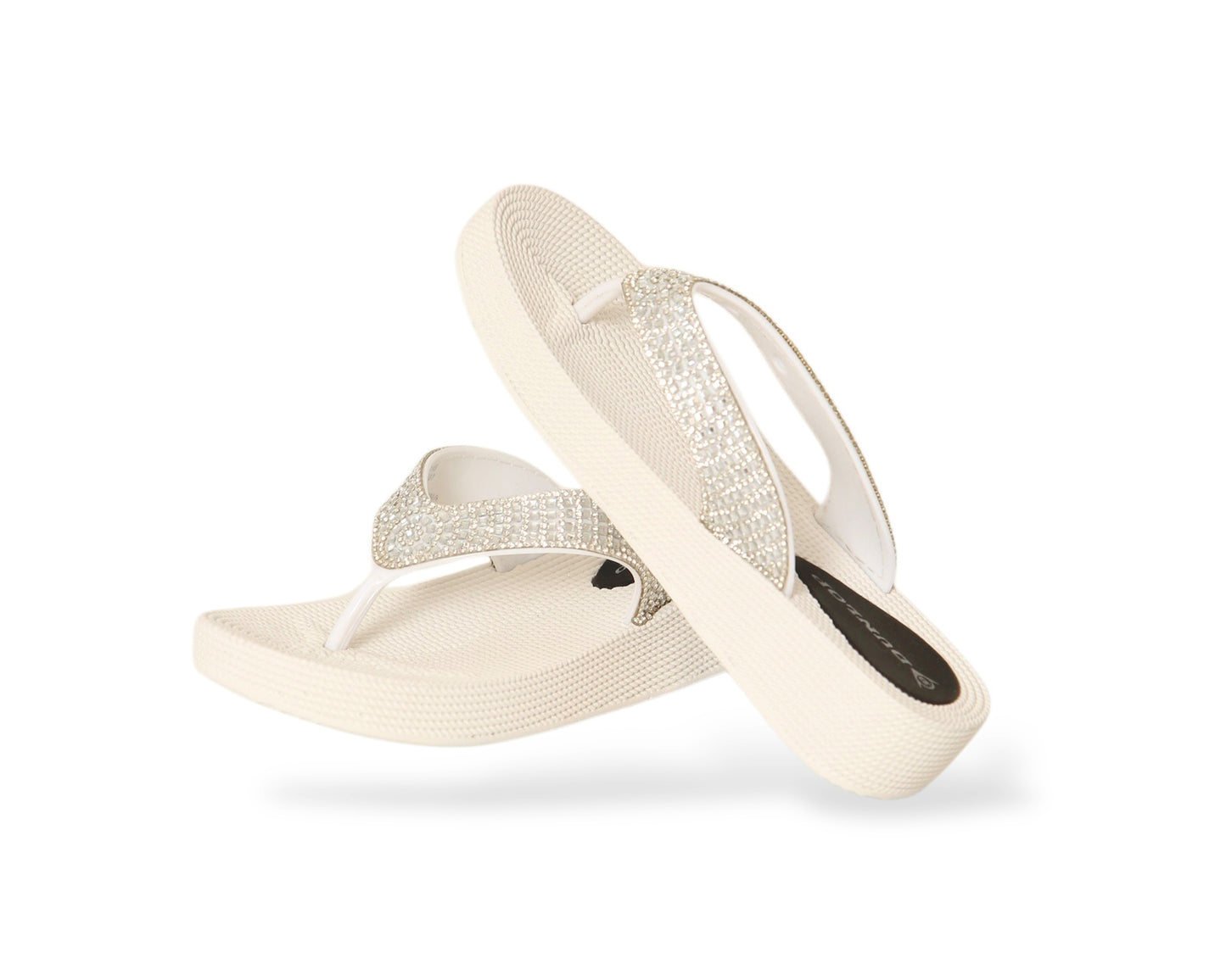 DUNLOP WOMENS SUMMER FLIP FLOPS LOW WEDGE CUSHIONED SLIP ON SANDALS COMFORT BEACH SHOES LIGHTWEIGHT FOOTWEAR