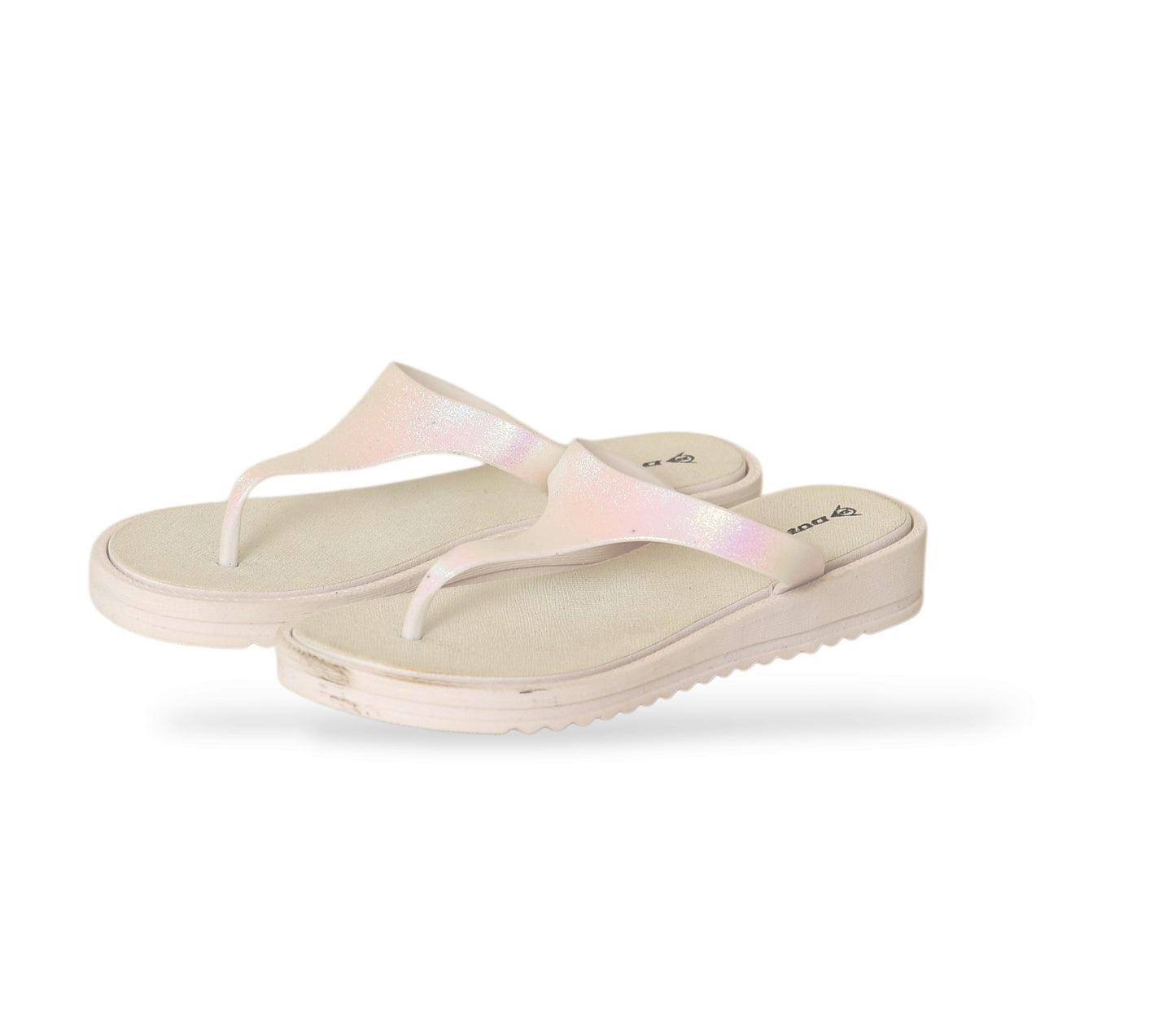 DUNLOP WOMENS SUMMER FLIP FLOPS LOW WEDGE CUSHIONED SLIP ON SANDALS COMFORT BEACH SHOES LIGHTWEIGHT FOOTWEAR