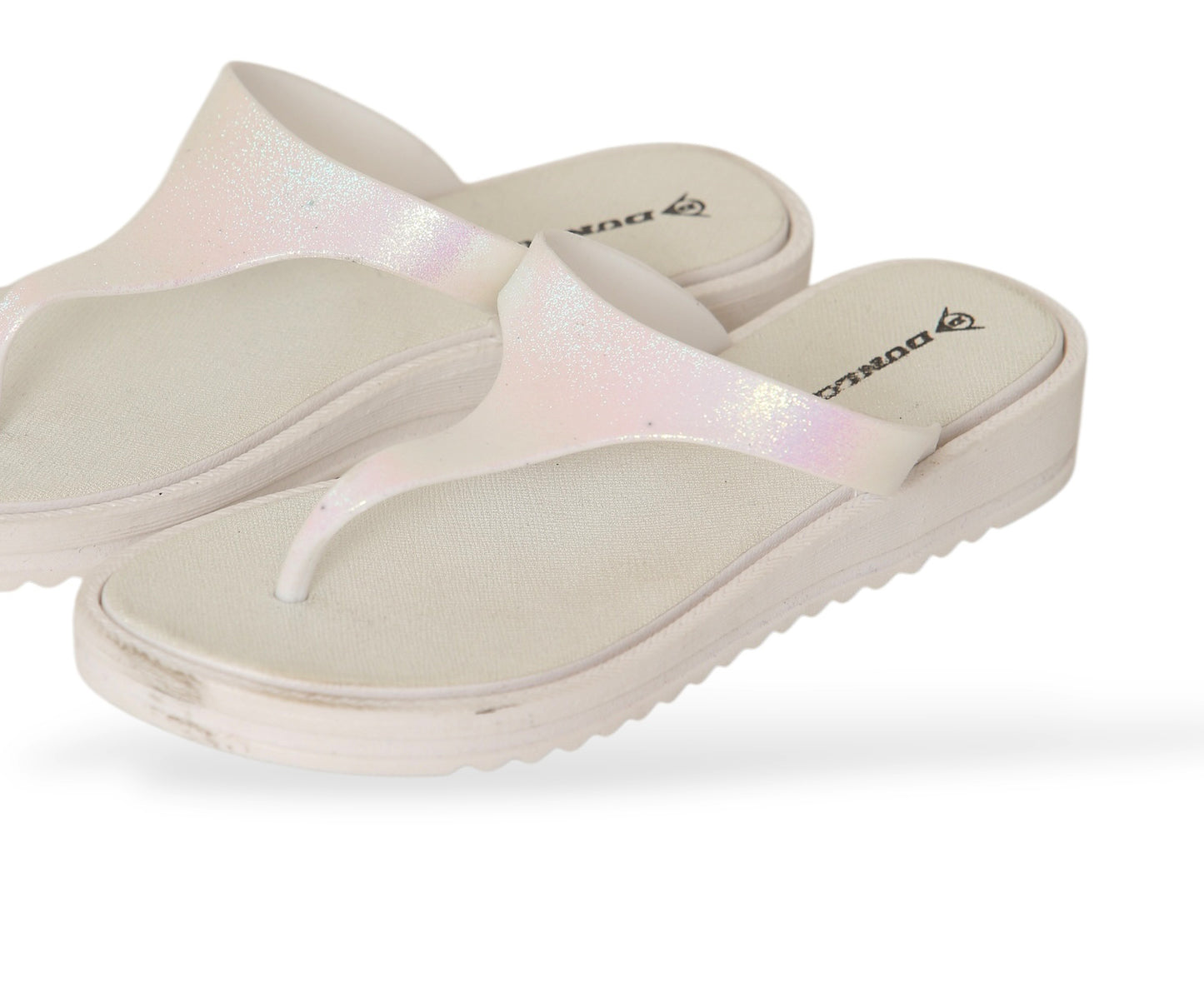 DUNLOP WOMENS SUMMER FLIP FLOPS LOW WEDGE CUSHIONED SLIP ON SANDALS COMFORT BEACH SHOES LIGHTWEIGHT FOOTWEAR