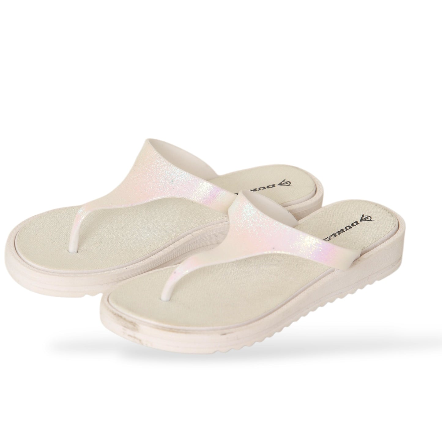 DUNLOP WOMENS SUMMER FLIP FLOPS LOW WEDGE CUSHIONED SLIP ON SANDALS COMFORT BEACH SHOES LIGHTWEIGHT FOOTWEAR