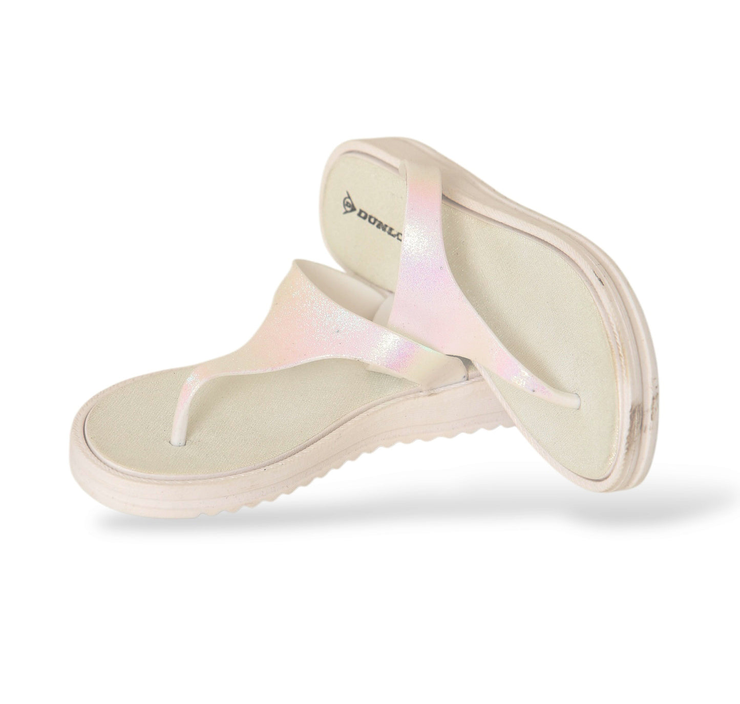 DUNLOP WOMENS SUMMER FLIP FLOPS LOW WEDGE CUSHIONED SLIP ON SANDALS COMFORT BEACH SHOES LIGHTWEIGHT FOOTWEAR