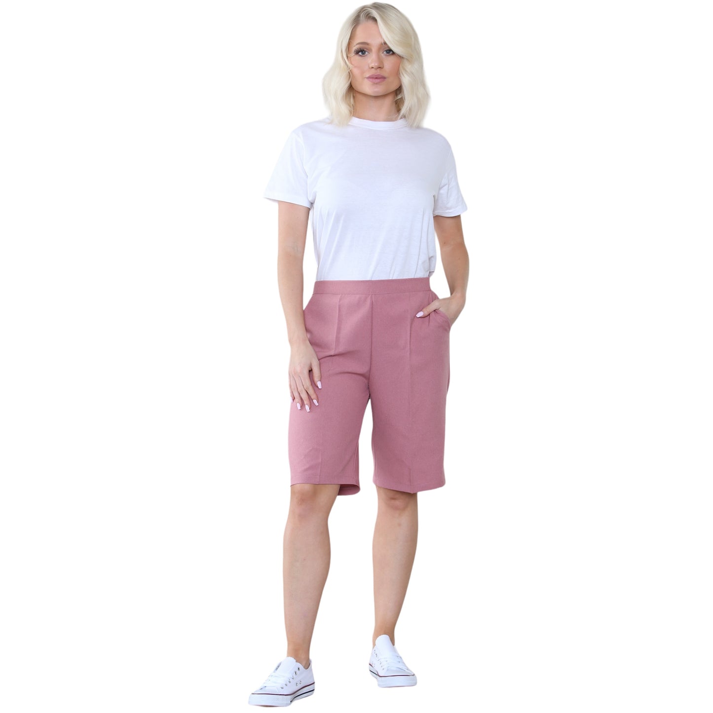 PACK OF 2 WOMENS SHORTS LADIES CAPRI CROPPED STRETCH SUMMER SHORTS ELASTIC WAIST GYM RUNNING CASUAL BEACH JOGGERS HOLIDAY LOUNGEWEAR SIZE 10 TO 24
