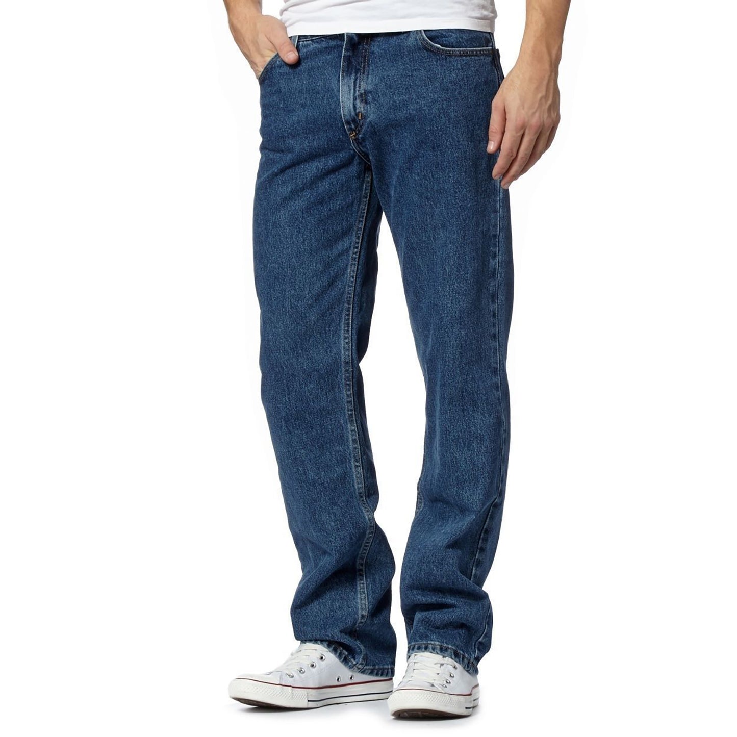 MENS COTTON DENIM JEANS STRAIGHT LEG CLASSIC FIT HEAVY DUTY WORK JEANS CASUAL DESIGNER STYLE ZIP FLY BELT LOOP POCKET TROUSERS