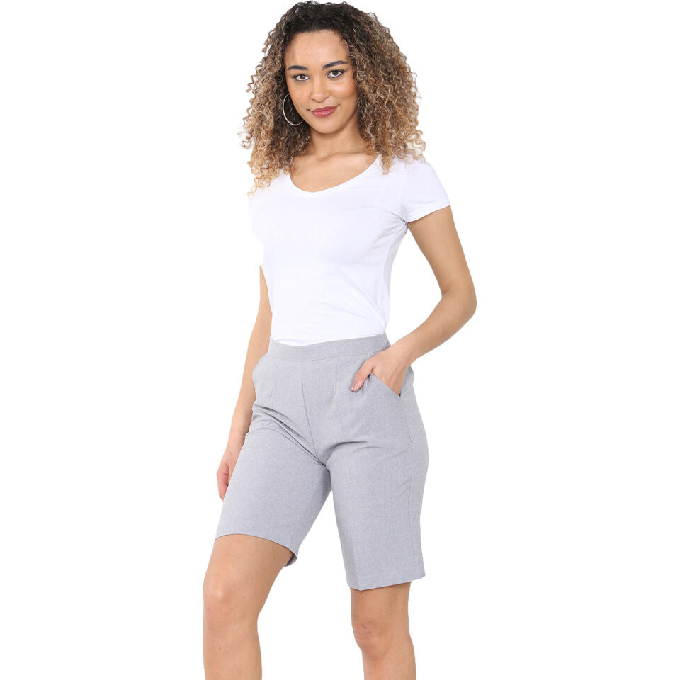 LADIES SHORTS WOMENS HALF ELASTICATED WAIST SUMMER PANTS SPORTS CASUAL BOTTOMS