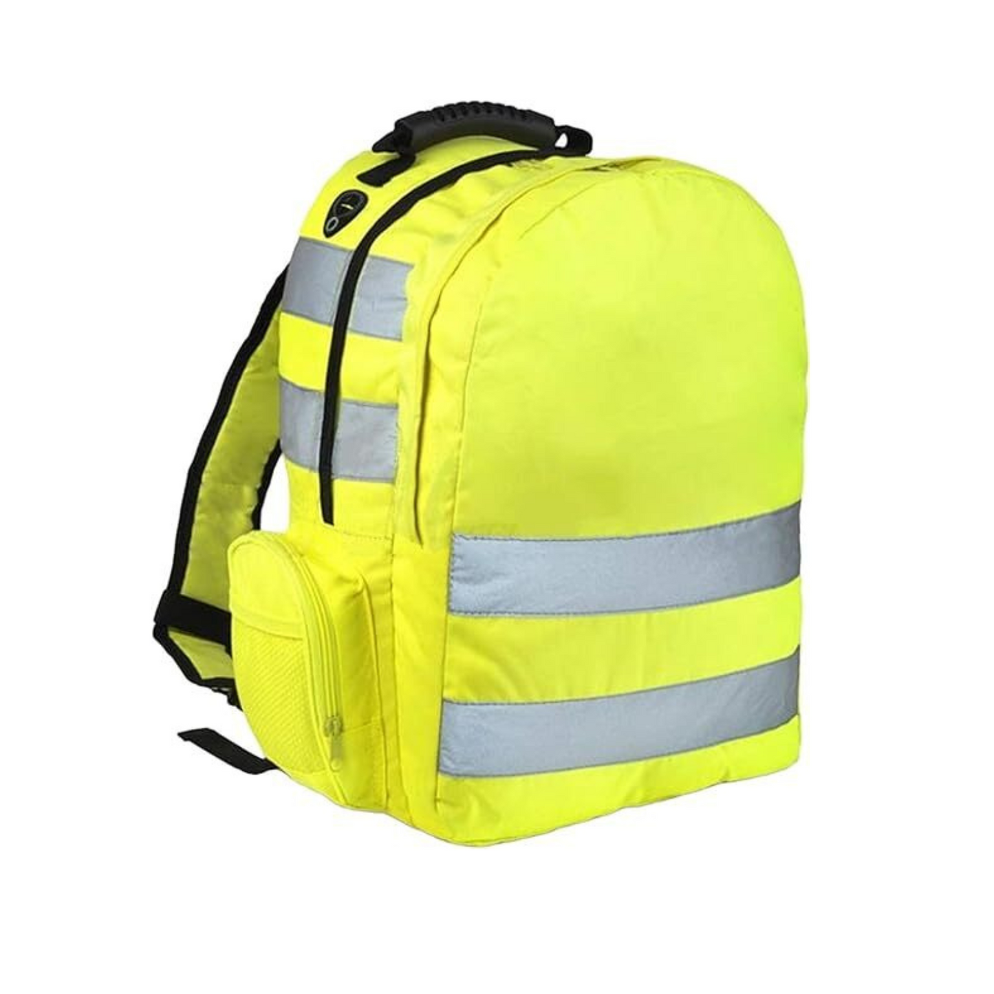 Hi Vis Viz Backpack Work Rucksack High Visibility Safety Lightweight Reflective Stripe Strap Cycling Hiking Walking Sports Gym School College Bags Back Pack