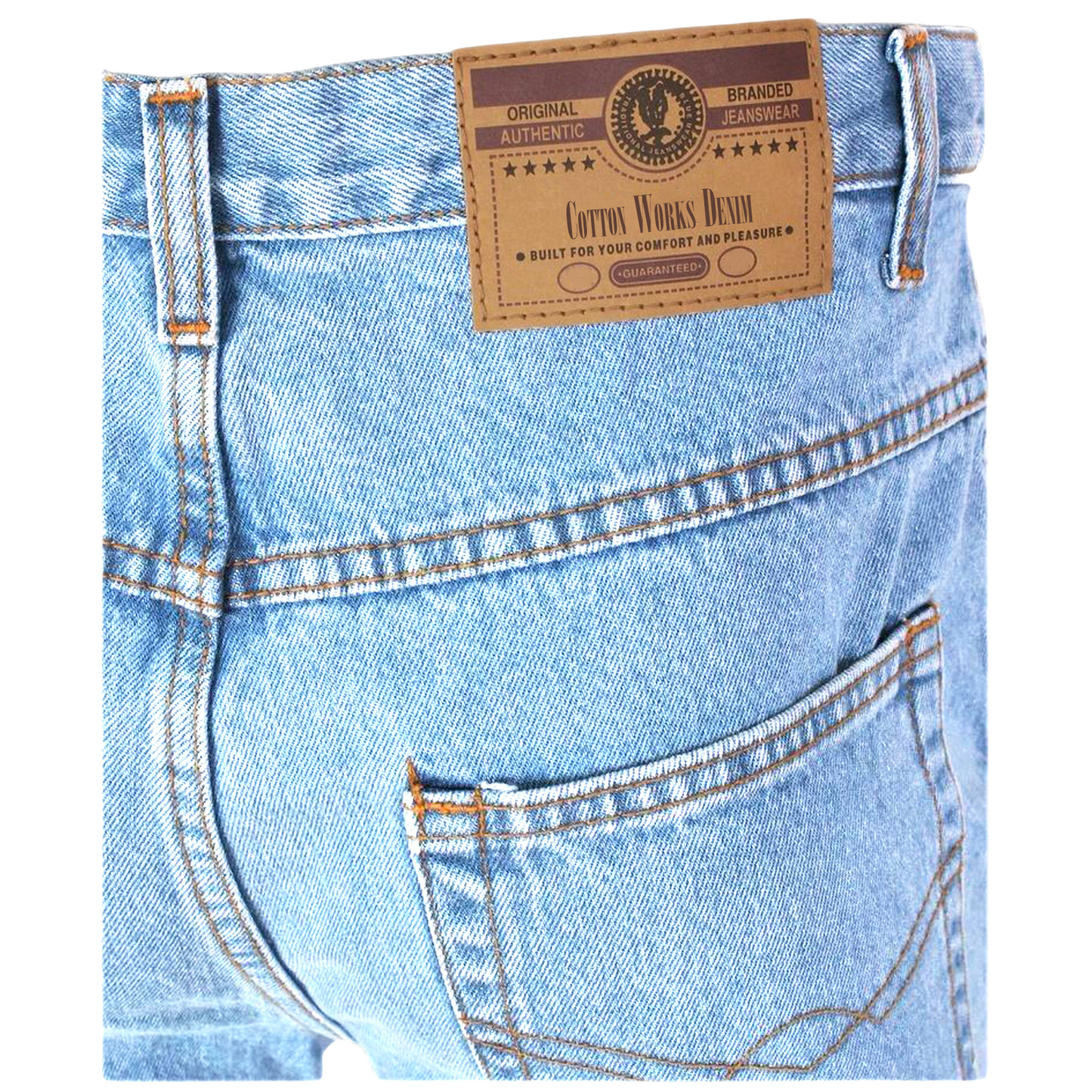 MENS COTTON DENIM JEANS STRAIGHT LEG CLASSIC FIT HEAVY DUTY WORK JEANS CASUAL DESIGNER STYLE ZIP FLY BELT LOOP POCKET TROUSERS