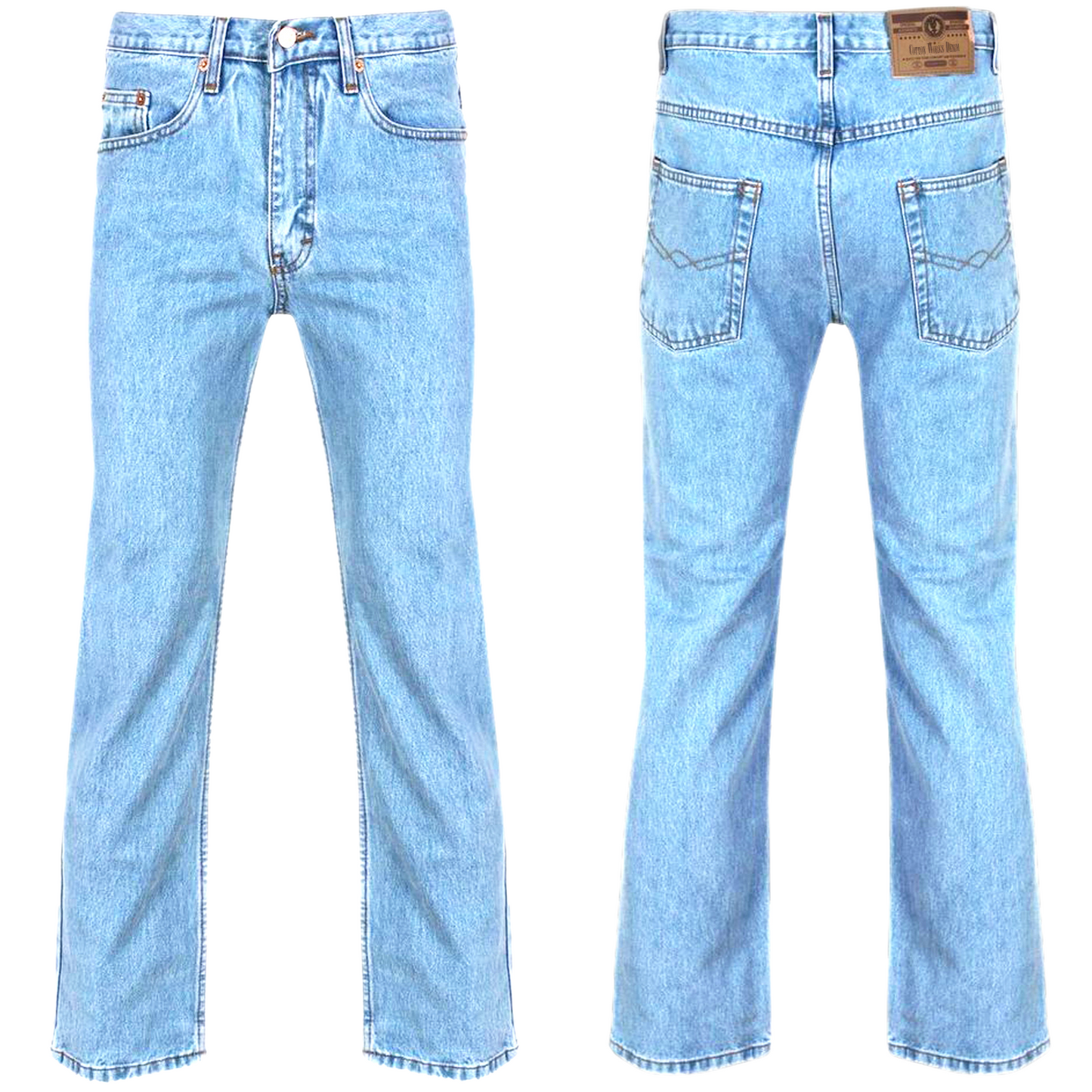MENS COTTON DENIM JEANS STRAIGHT LEG CLASSIC FIT HEAVY DUTY WORK JEANS CASUAL DESIGNER STYLE ZIP FLY BELT LOOP POCKET TROUSERS