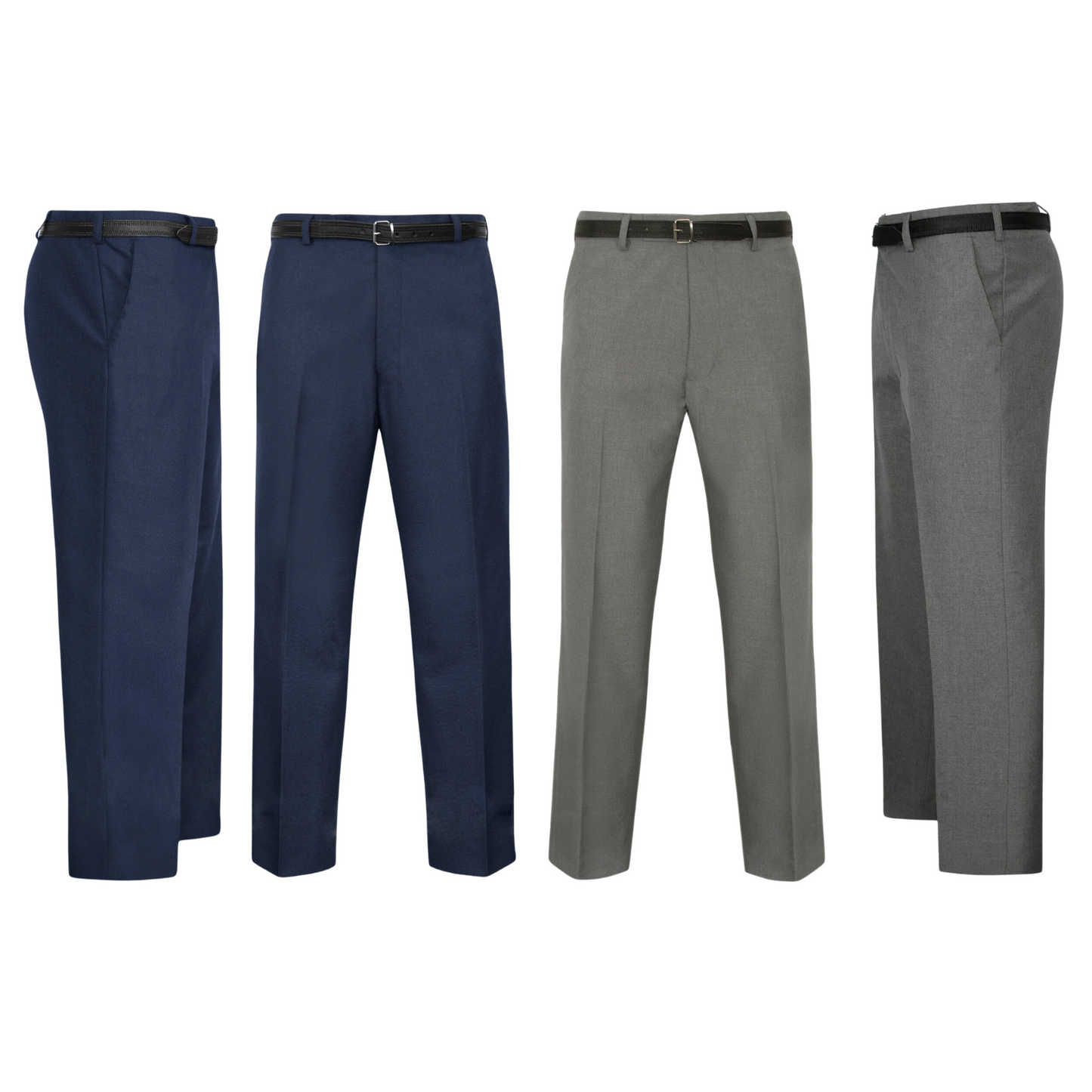 MENS WORK TROUSERS FORMAL OFFICE PANTS BUSINESS SMART CASUAL STYLE WITH POCKETS BELT LOOPS COMFORT WAIST SIZE 30 TO 40 INCHES