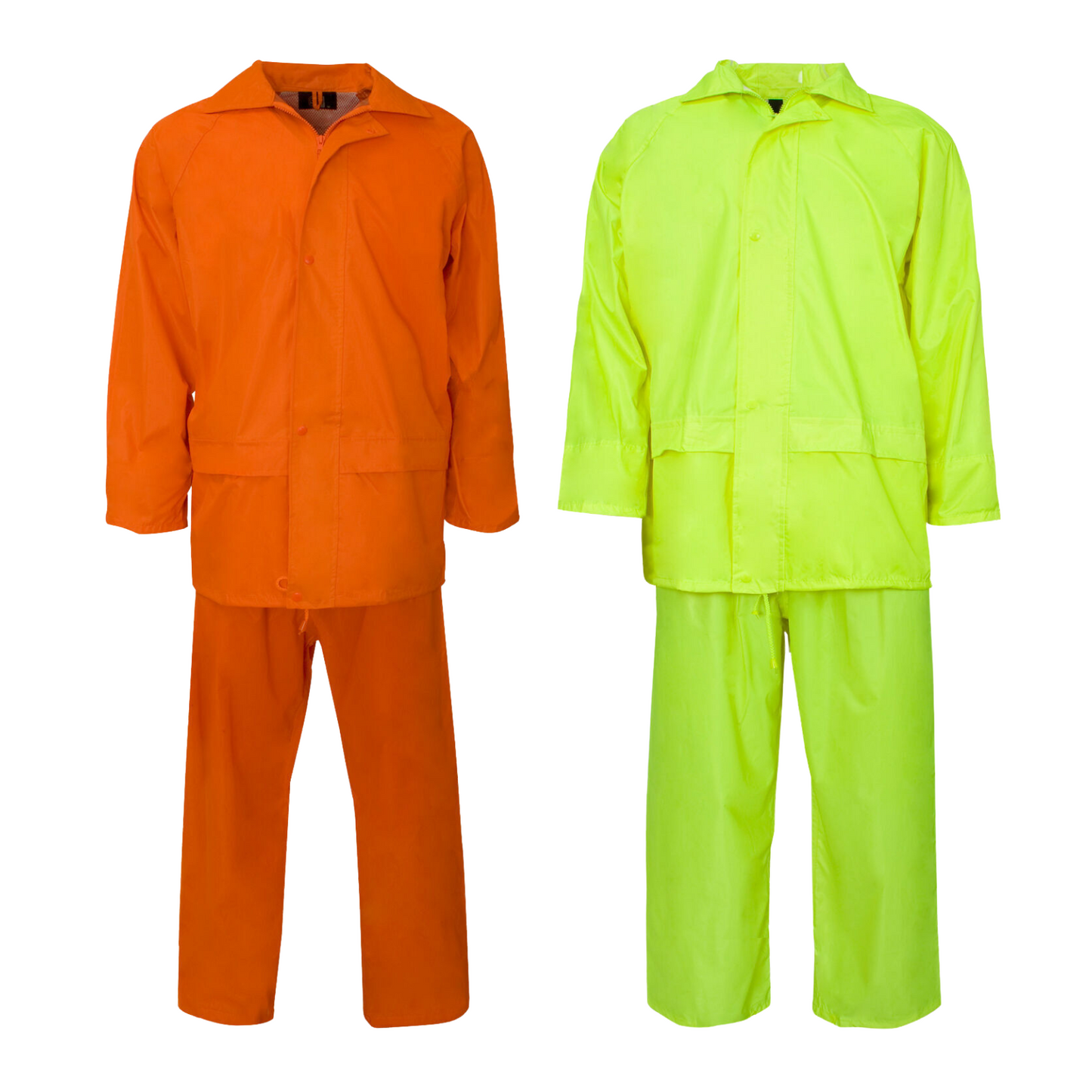 MENS HOODED WATERPROOF RAINSUIT PVC OVERALL RAINWEAR WORKWEAR SAFETY CLOTHING FULL BODY SUIT OUTDOOR WET WEATHER GEAR SIZE OPTIONS