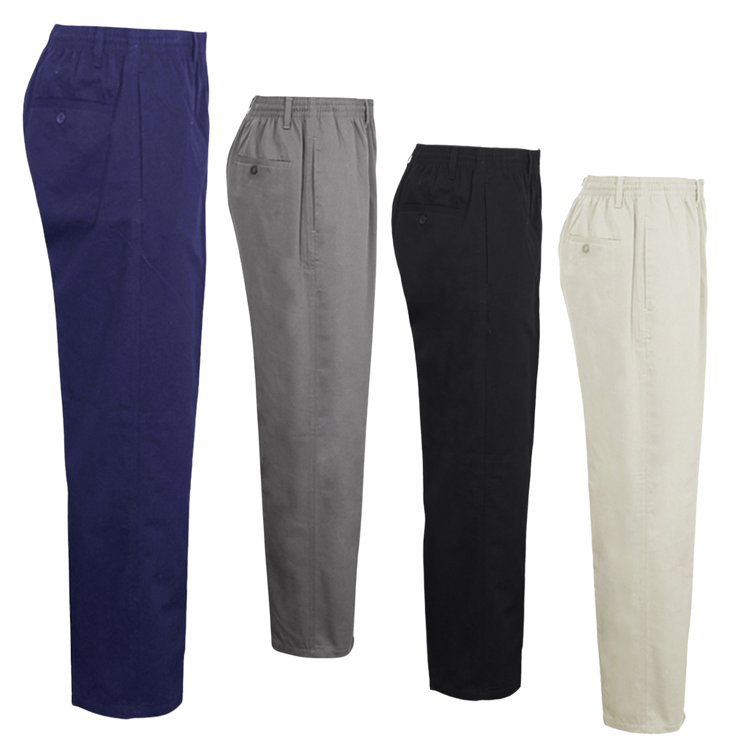 MENS RUGBY STYLE TROUSERS BIG PLUS SIZE COMFORT STRETCH WAIST SMART CASUAL PANTS WITH POCKETS EVERYDAY WEAR SIZE 42 TO 48 INCH