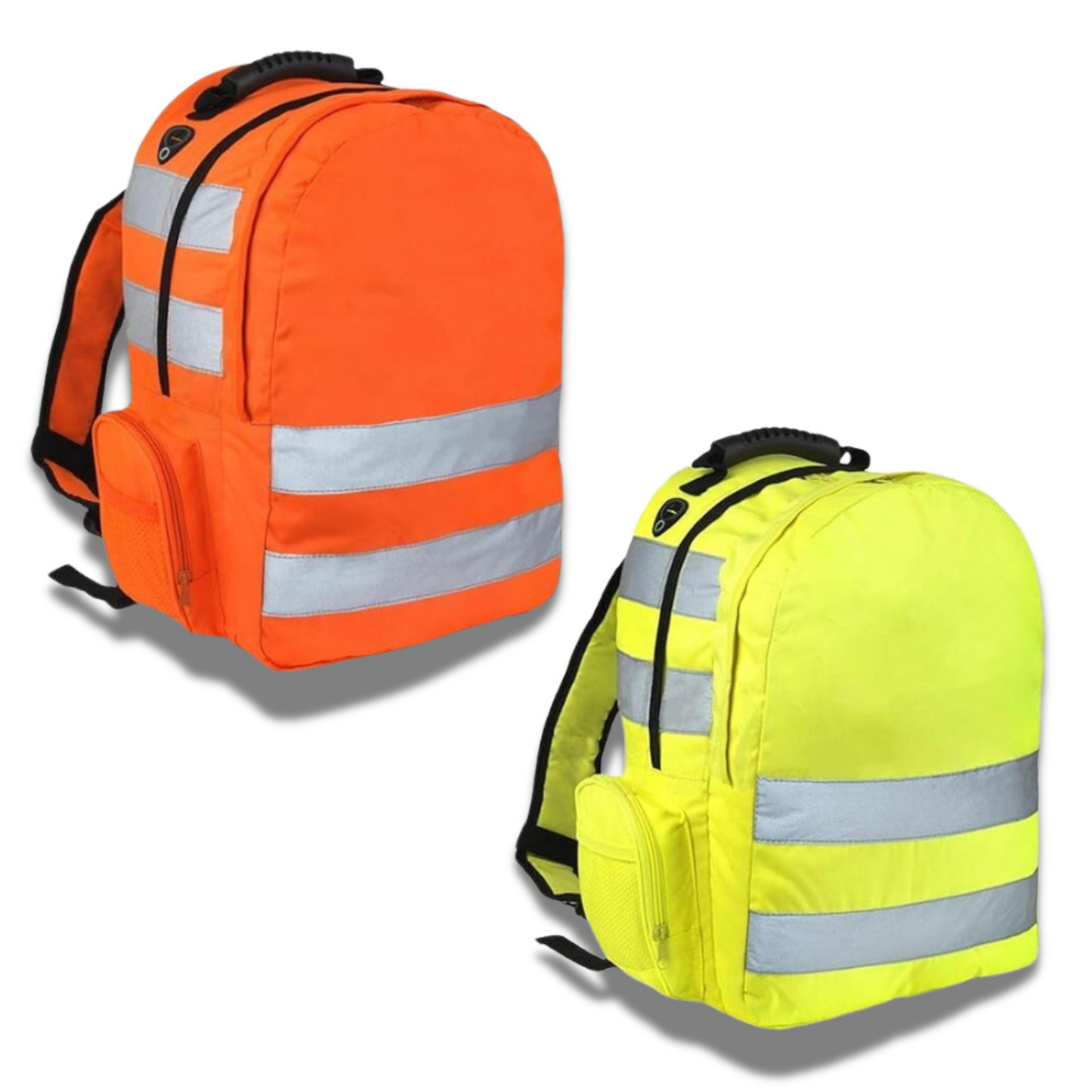 HI VIS VIZ BACKPACK REFLECTIVE SAFETY RUCKSACK HIGH VISIBILITY WORK CYCLING WALKING SPORTS GYM SCHOOL COLLEGE BAGS LIGHTWEIGHT STRAP HIKING PACK