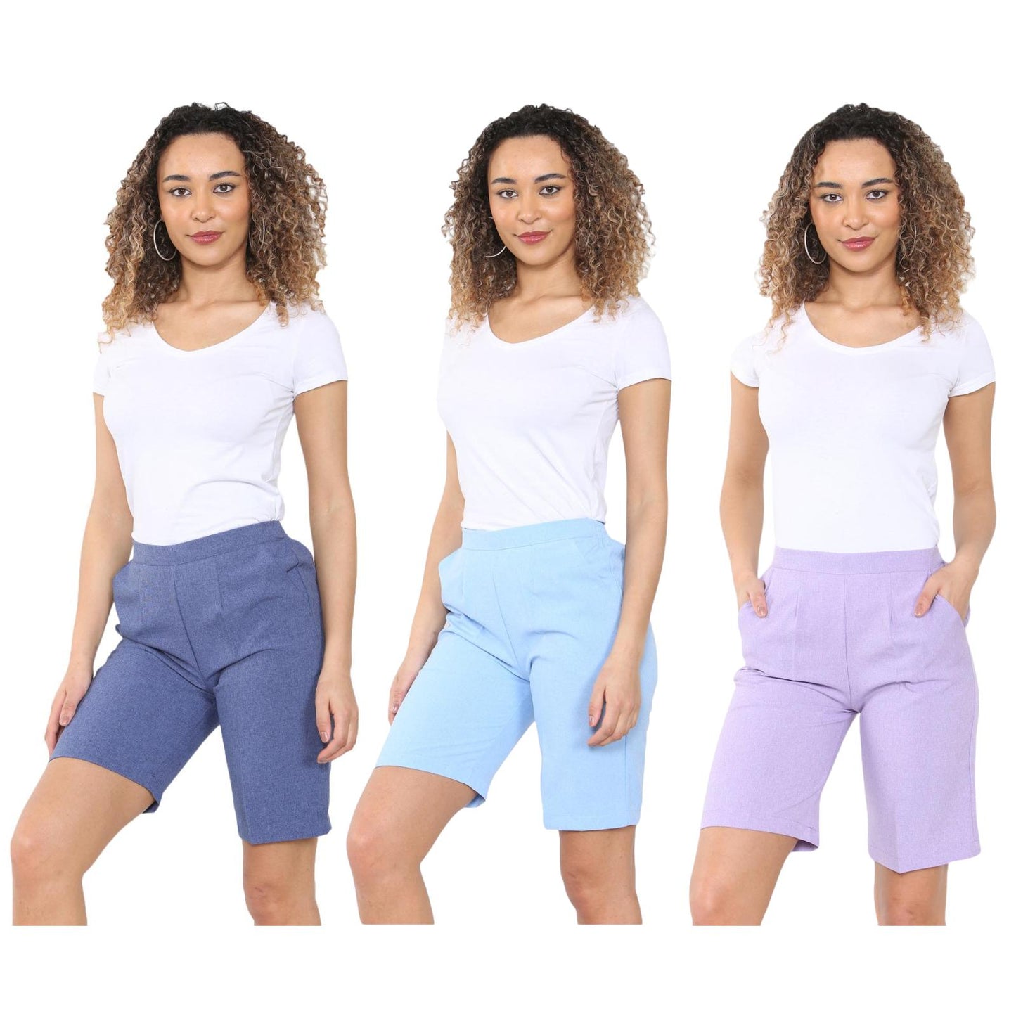 WOMENS SHORTS LADIES CAPRI CROPPED STRETCH SUMMER SHORTS HALF ELASTIC WAIST GYM JOGGERS RUNNING CASUAL BEACH POOL LOUNGEWEAR HOLIDAY TROUSERS SIZE 10 TO 24 COMFY BASIC MINIMALIST STYLE