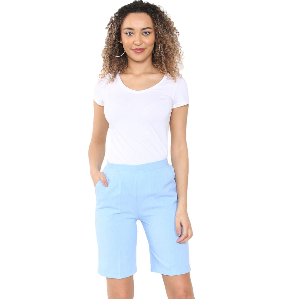 PACK OF 2 WOMENS SHORTS LADIES CAPRI CROPPED STRETCH SUMMER SHORTS ELASTIC WAIST GYM RUNNING CASUAL BEACH JOGGERS HOLIDAY LOUNGEWEAR SIZE 10 TO 24