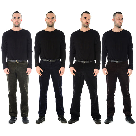 MENS CORDUROY COTTON TROUSERS SMART CASUAL FORMAL PANTS BIG PLUS SIZE COMFORT FIT BELT LOOPS POCKET STYLE OFFICE WORKWEAR 30 TO 42 INCH