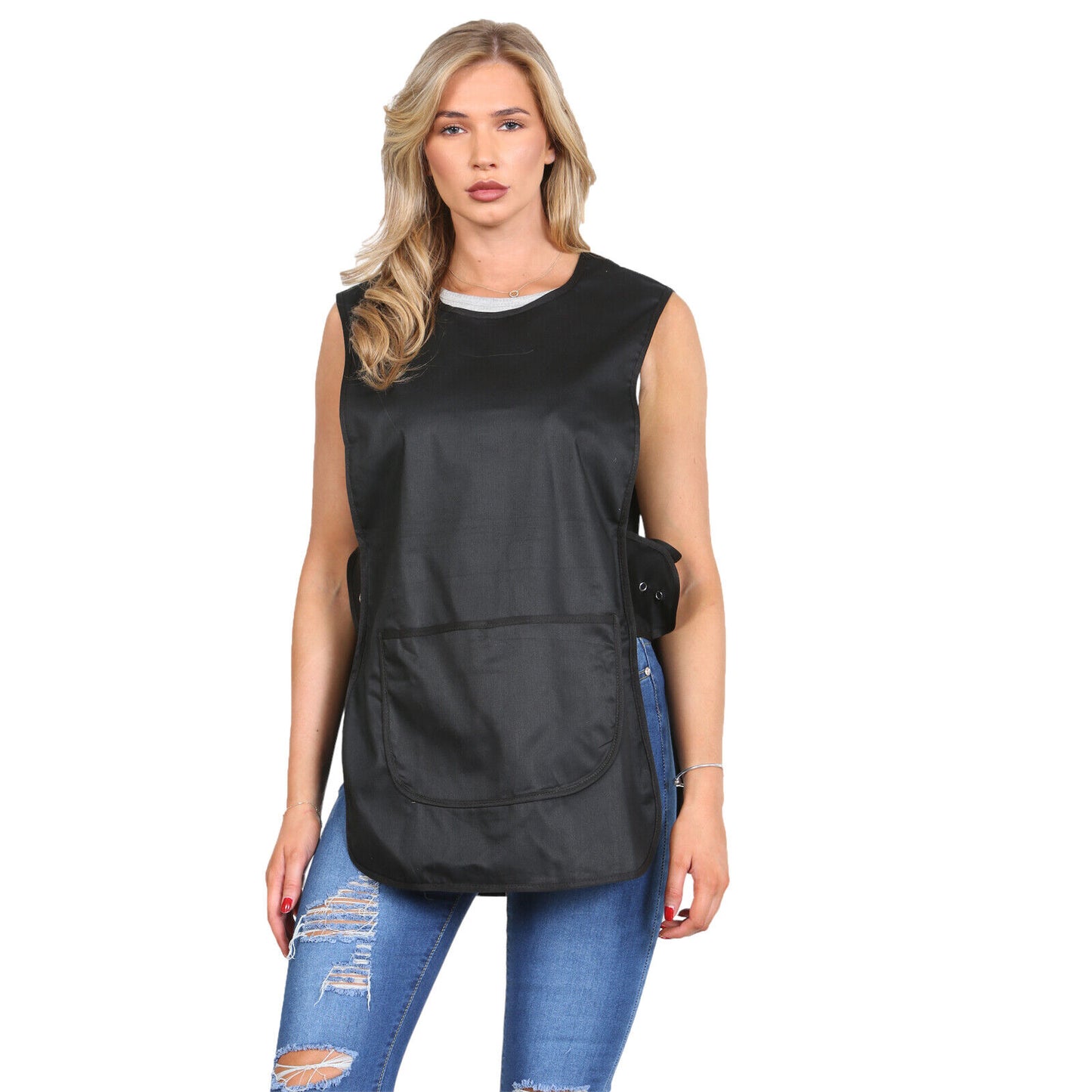 SAME PIPING TABARD WOMENS TABBARD LADIES APRON WITH POCKET KITCHEN CLEANING CHEF TOP