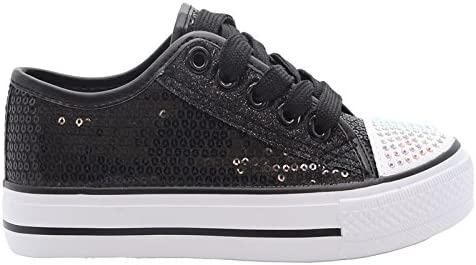 GIRLS DIAMANTE CANVAS SHOES CHILDRENS CASUAL PUMPS PLIMSOLLS SNEAKERS TRAINERS