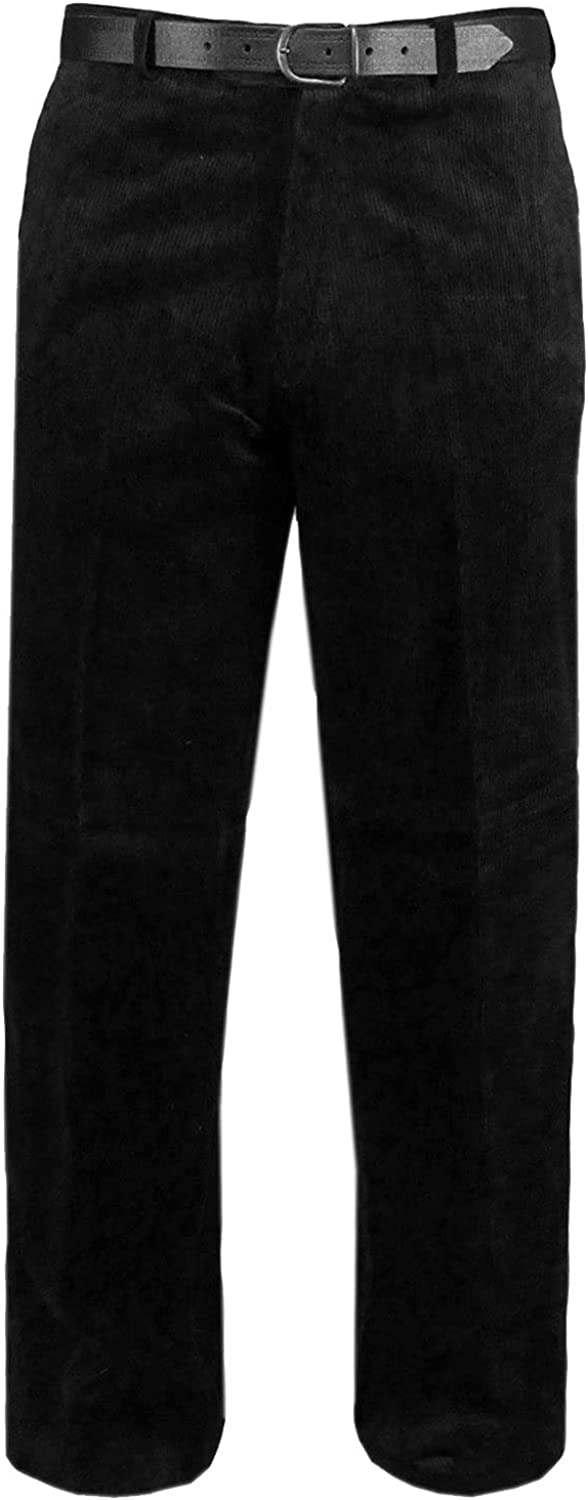 MENS CORDUROY CORD TROUSERS COTTON FORMAL CASUAL SMART BIG PLUS BELT POCKET PANT SIZE 44" to 50"