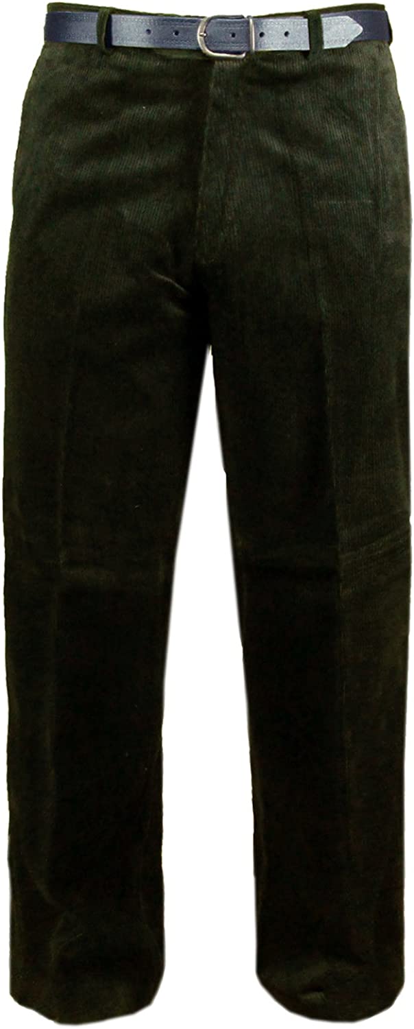 MENS CORDUROY CORD TROUSERS COTTON FORMAL CASUAL SMART BIG PLUS BELT POCKET PANT SIZE 44" to 50"
