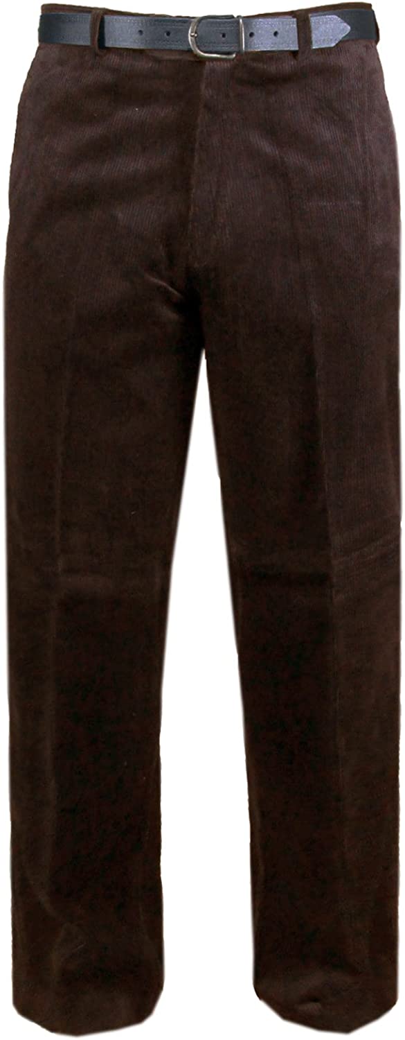 MENS CORDUROY COTTON TROUSERS SMART CASUAL FORMAL PANTS BIG PLUS SIZE COMFORT FIT BELT LOOPS POCKET STYLE OFFICE WORKWEAR 30 TO 42 INCH