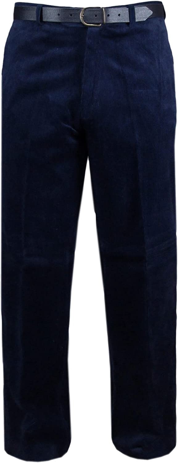 MENS CORDUROY CORD TROUSERS COTTON FORMAL CASUAL SMART BIG PLUS BELT POCKET PANT SIZE 44" to 50"