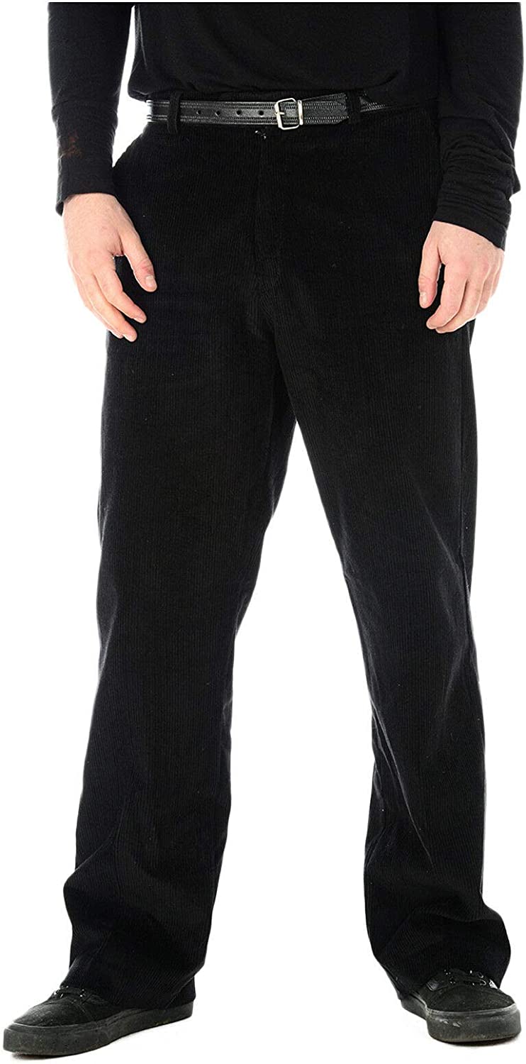 MENS CORDUROY COTTON TROUSERS SMART CASUAL FORMAL PANTS BIG PLUS SIZE COMFORT FIT BELT LOOPS POCKET STYLE OFFICE WORKWEAR 30 TO 42 INCH