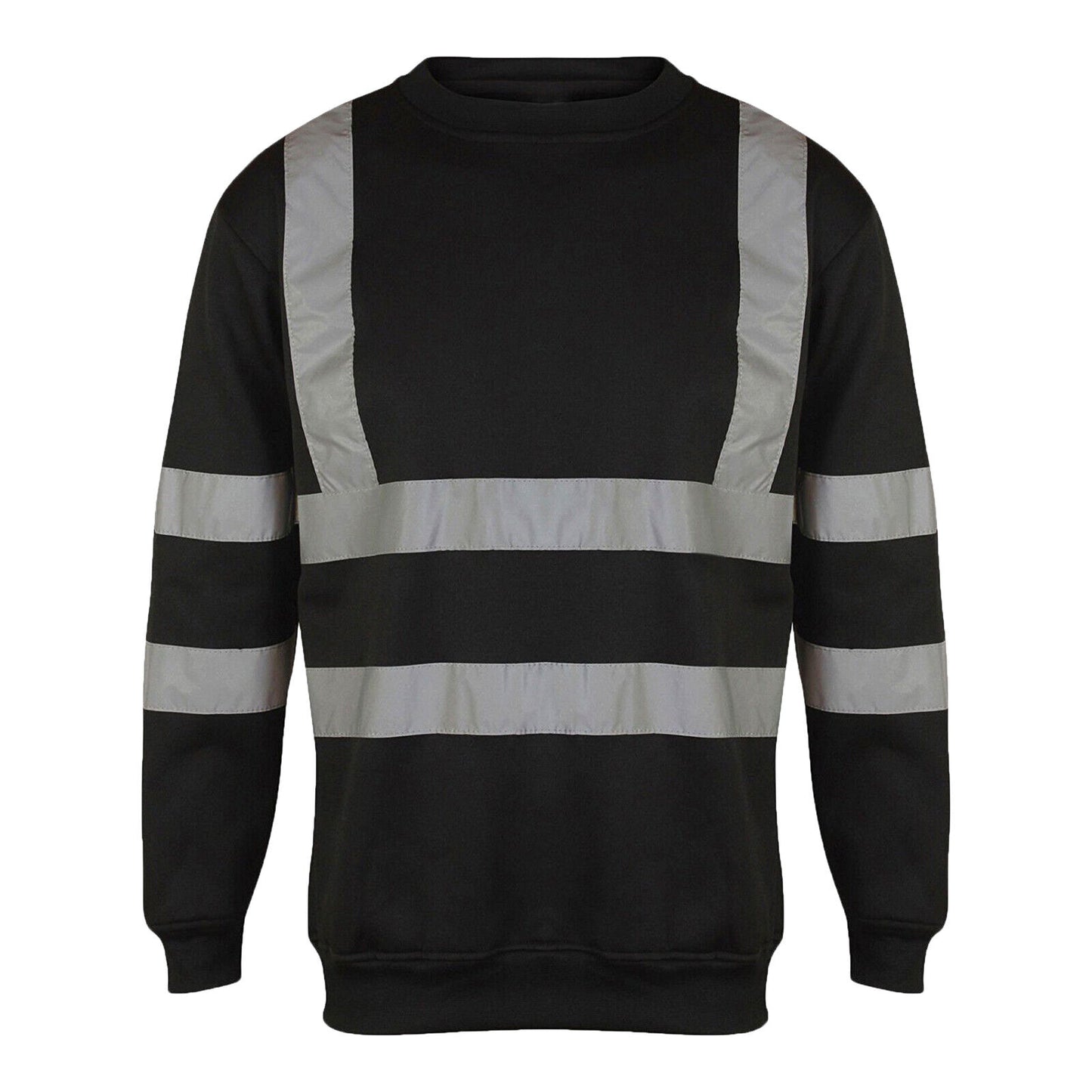 HI VIS CREW NECK SWEATSHIRTS HIGH VISIBILITY REFLECTIVE SECURRITY JUMPERS TOPS