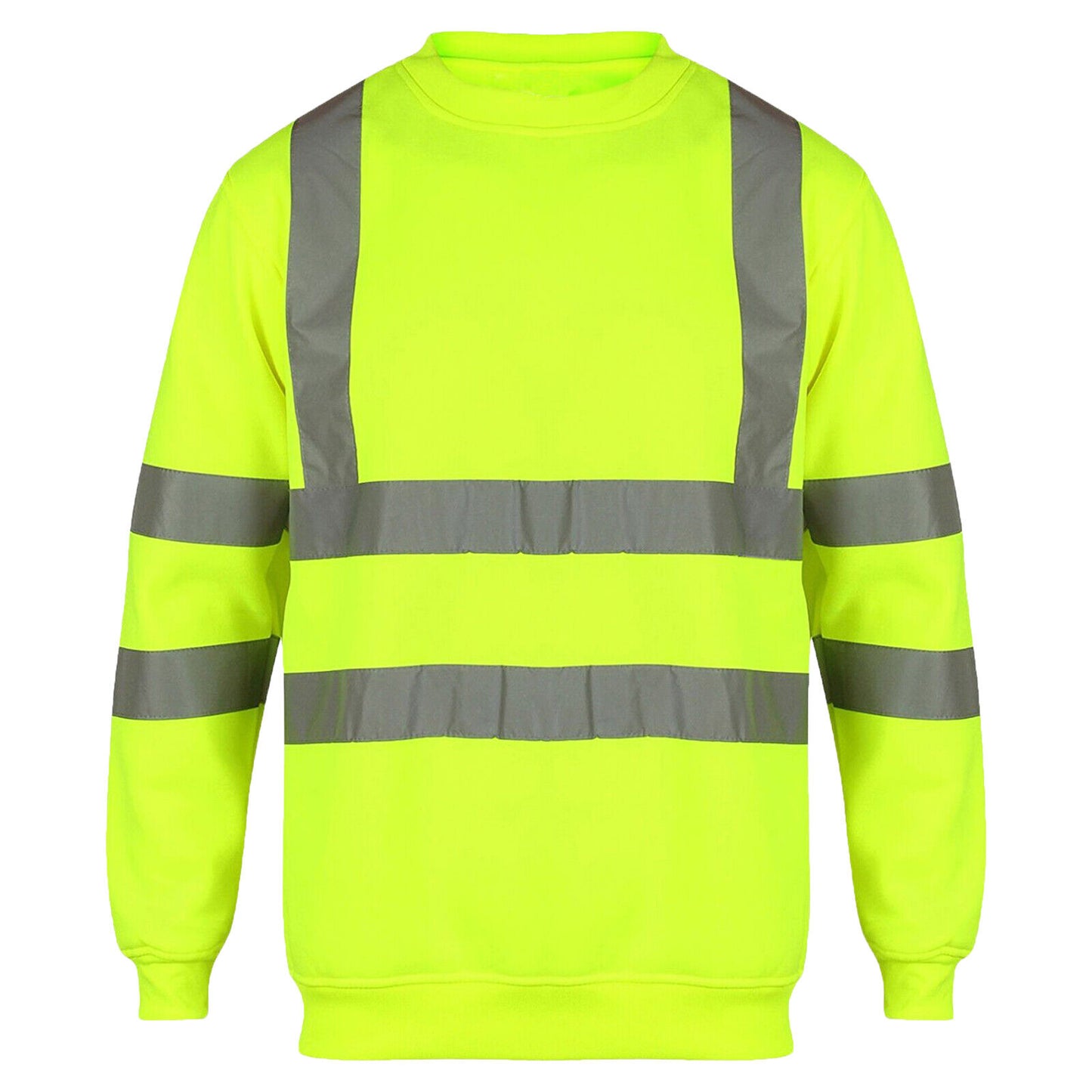 HI VIS CREW NECK SWEATSHIRTS HIGH VISIBILITY REFLECTIVE SECURRITY JUMPERS TOPS
