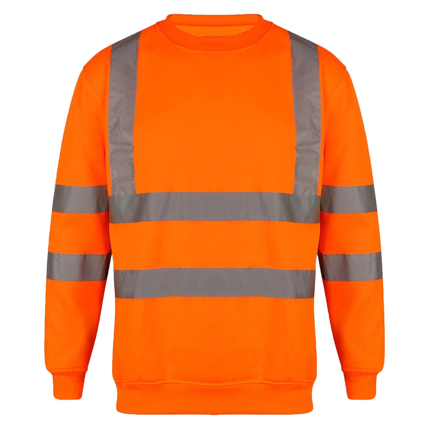 HI VIS CREW NECK SWEATSHIRTS HIGH VISIBILITY REFLECTIVE SECURRITY JUMPERS TOPS