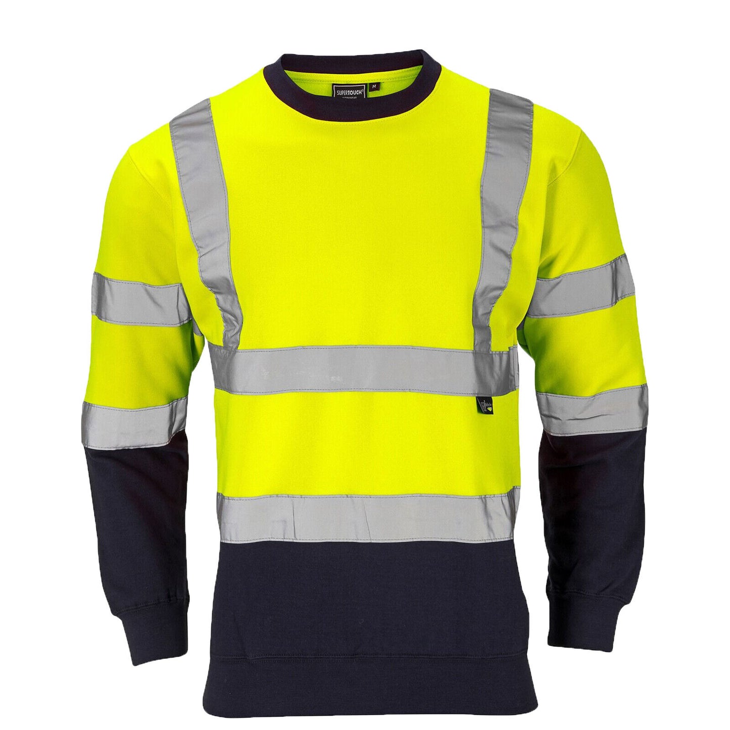 HI VIS CREW NECK SWEATSHIRTS HIGH VISIBILITY REFLECTIVE SECURRITY JUMPERS TOPS